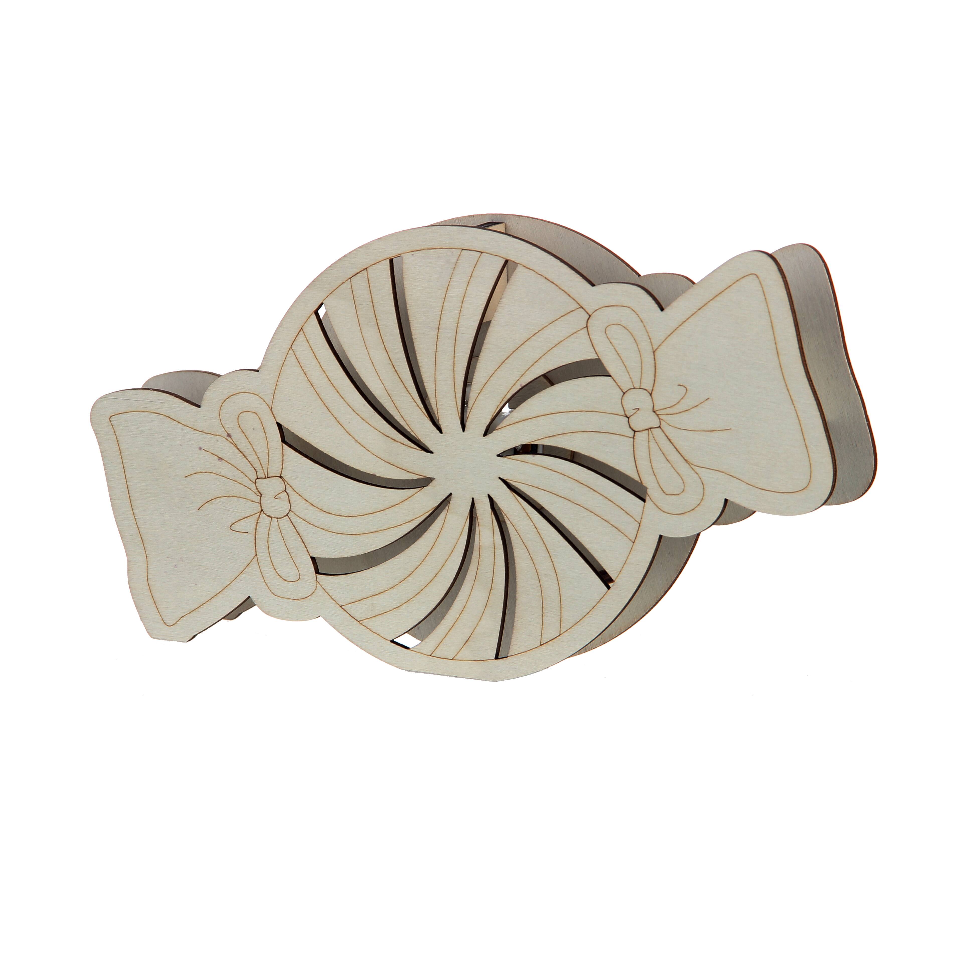 8.5&#x22; Unfinished Peppermint DIY LED Wood D&#xE9;cor by Make Market&#xAE;
