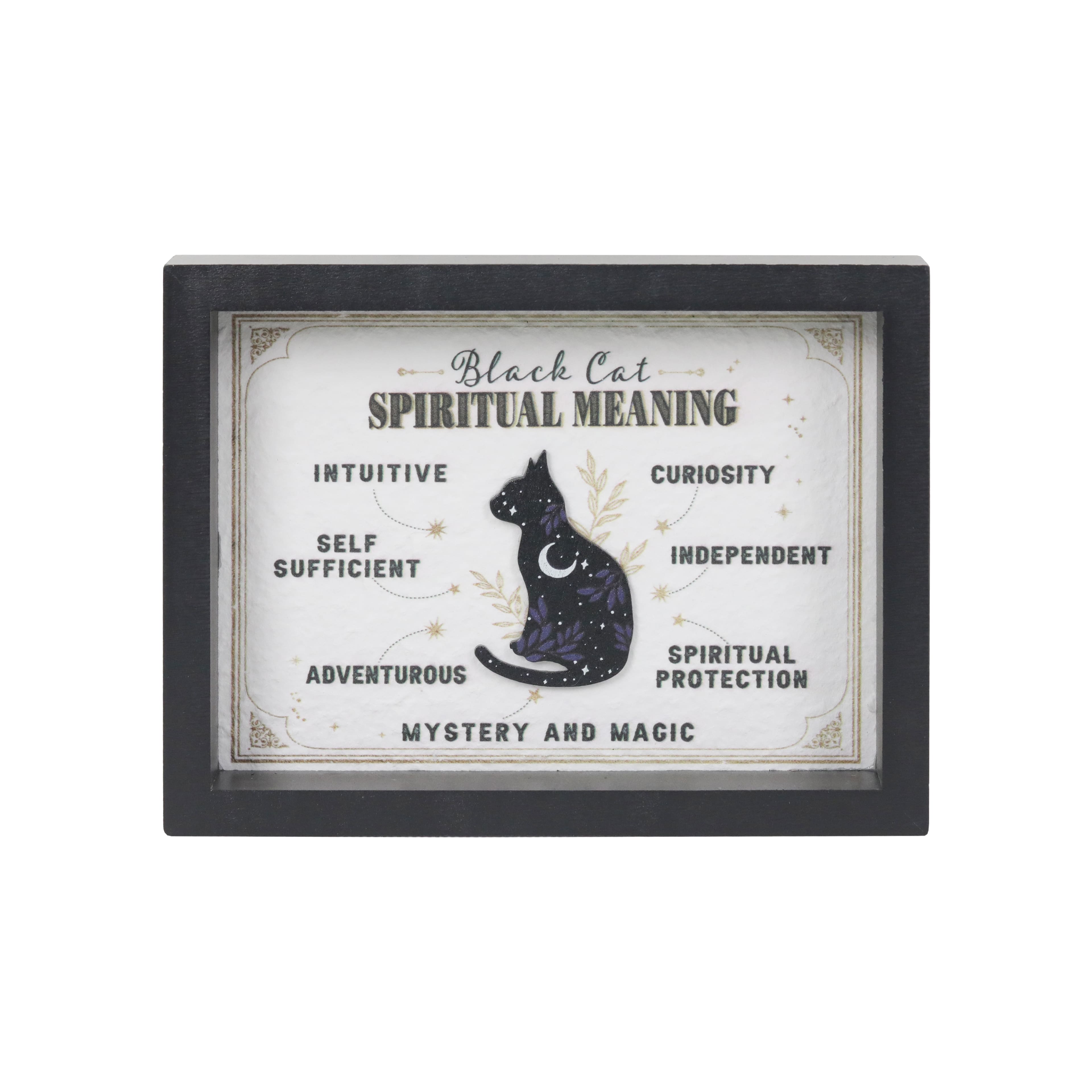 8&#x22; Black Cat Spiritual Meaning Tabletop Sign by Ashland&#xAE;