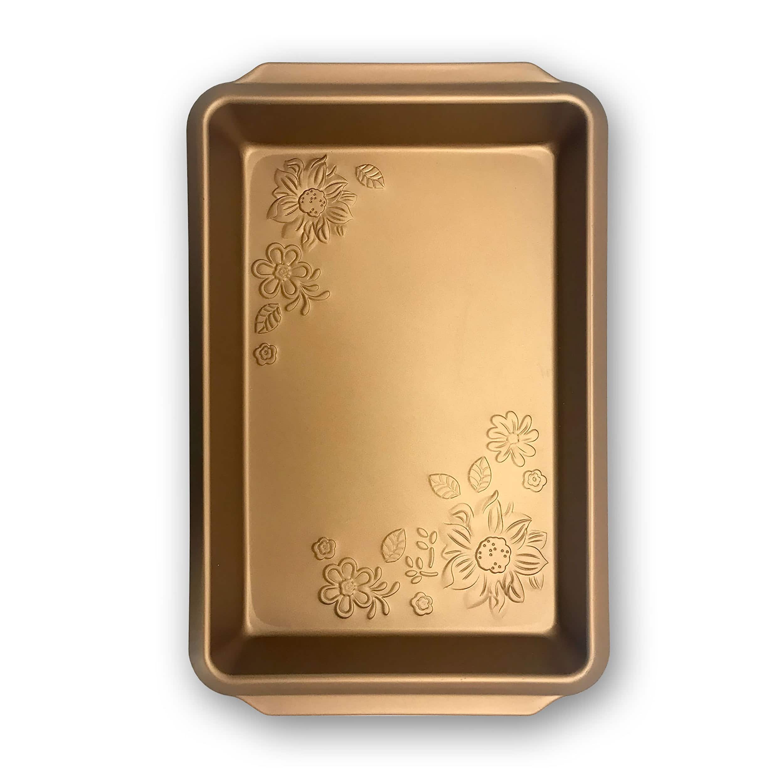 Gibson Home Country Kitchen Embossed Carbon Steel 13.75" Copper Roaster Pan