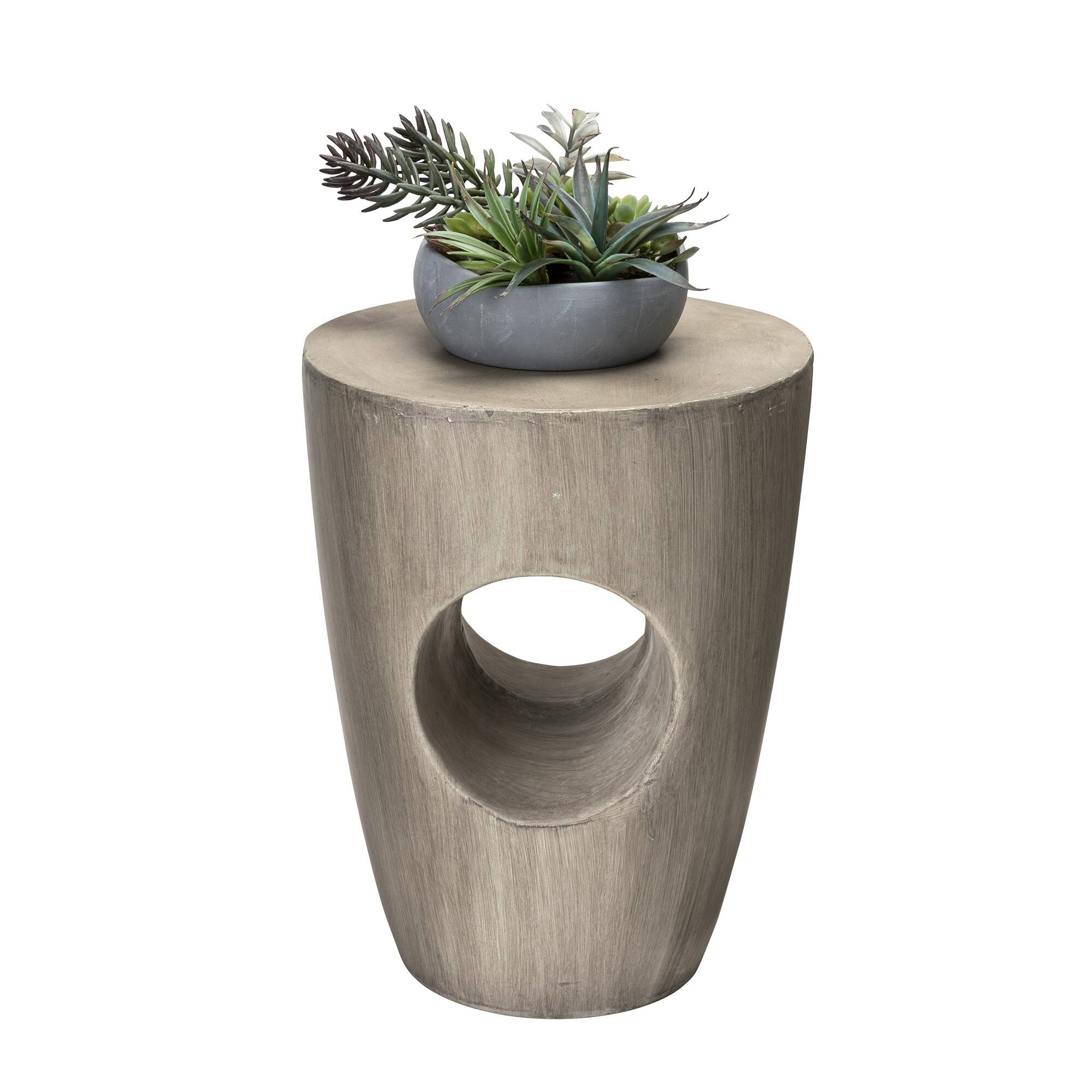 Glitzhome® 18'' Multi-Functional Faux Concrete Accent Table | Garden ...