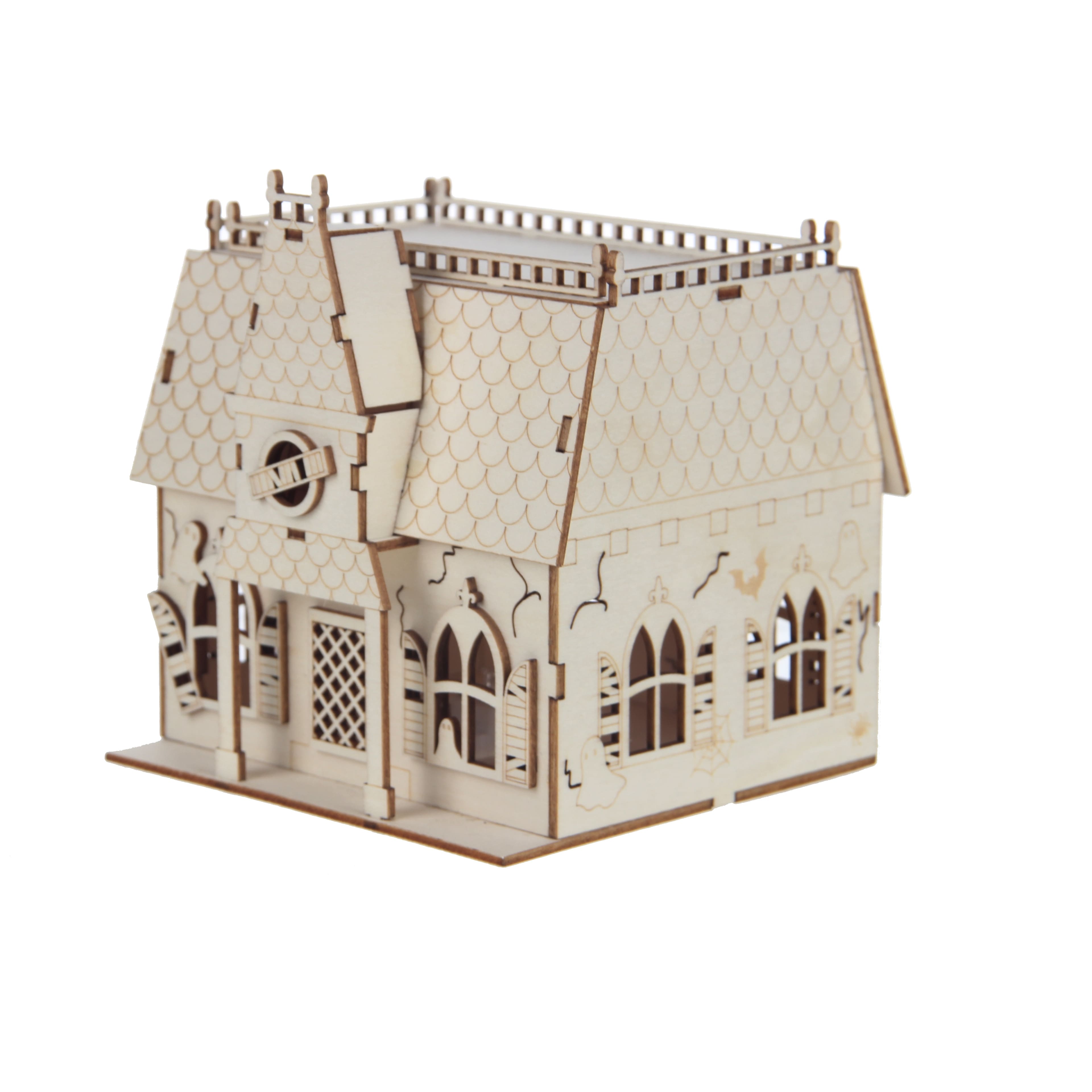 6" DIY Village Haunted House LED Wood Décor by Make Market®