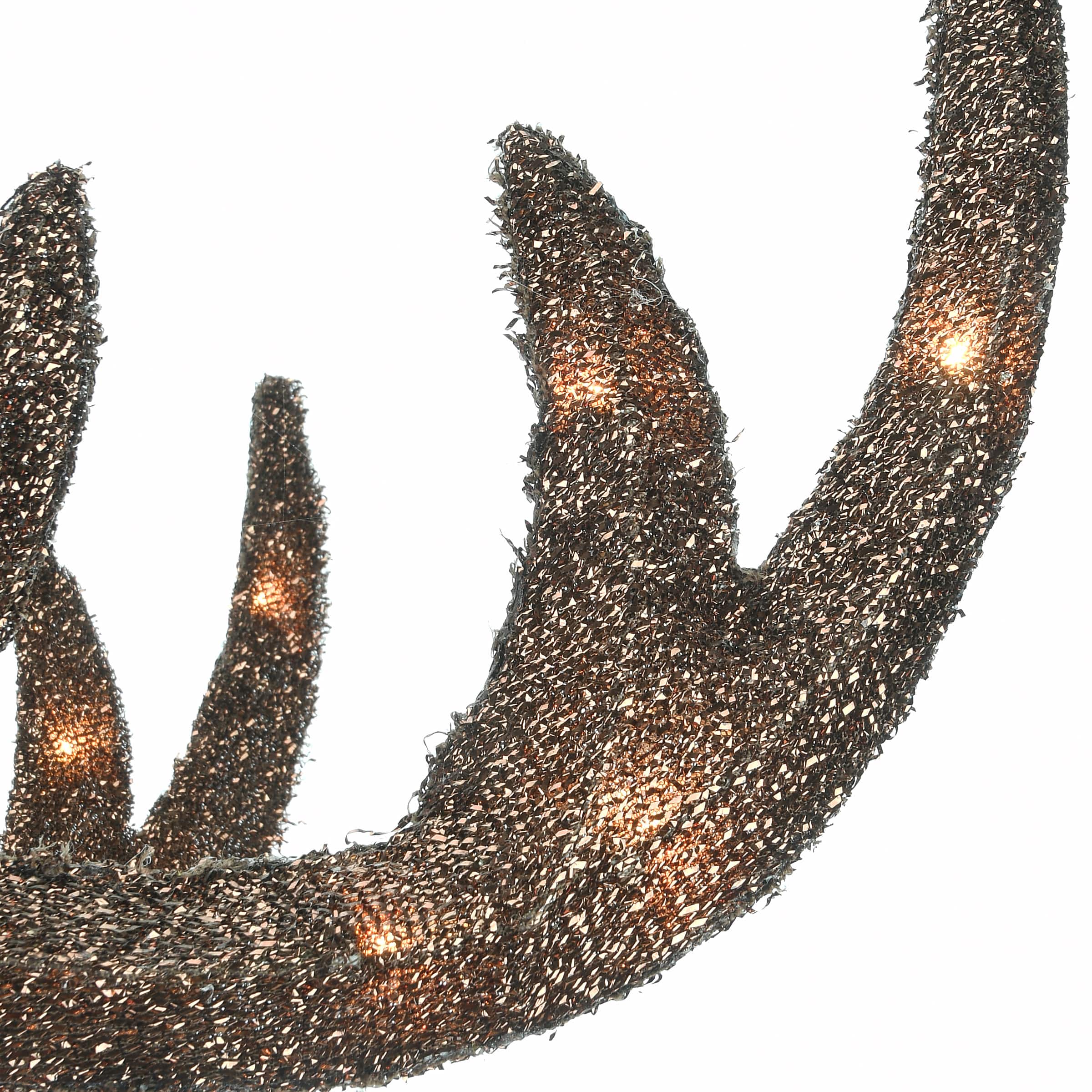 Champagne Glittered Deer Family of 3, Mini Clear Lights