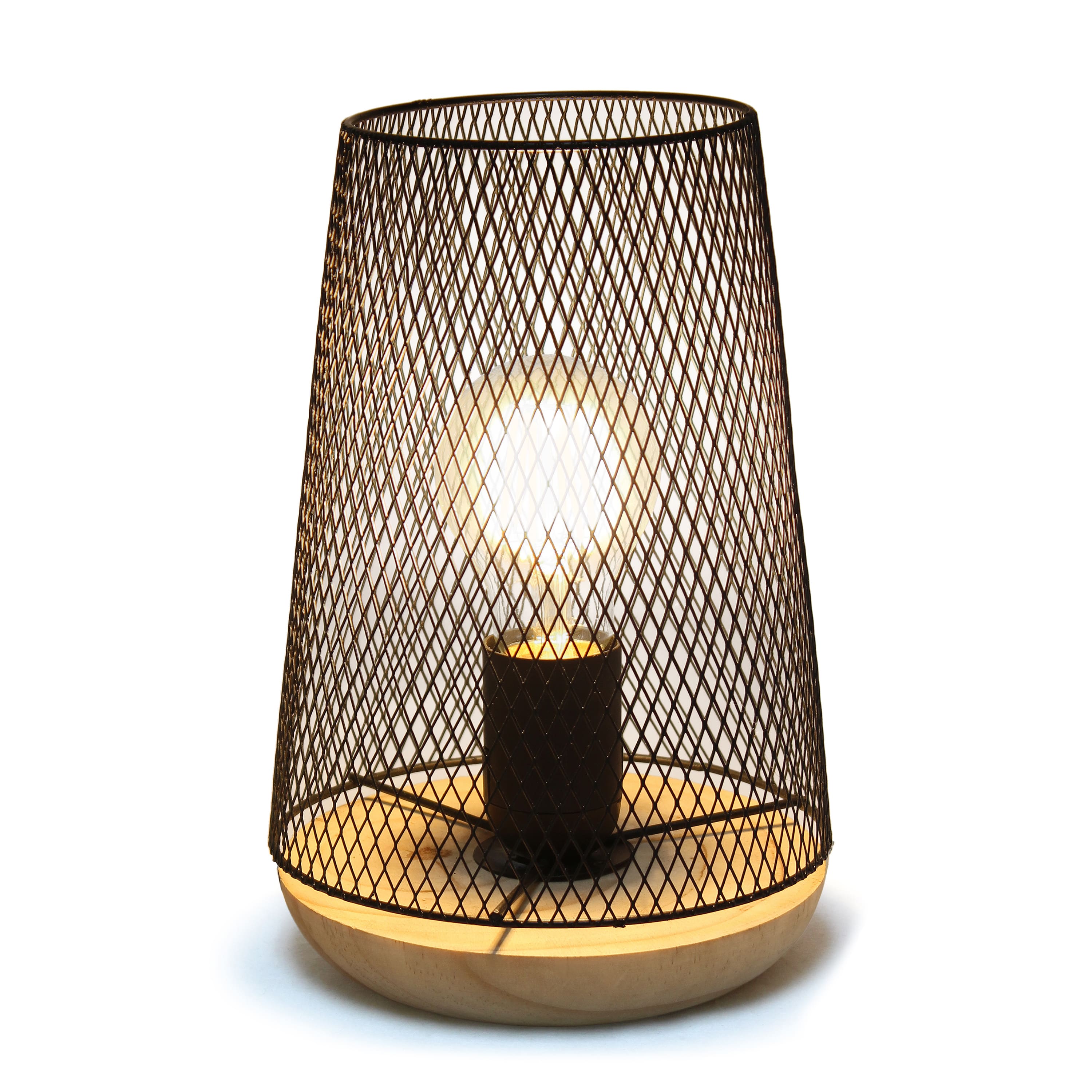 Simple Designs 9&#x22; Wired Mesh Uplight Table Lamp