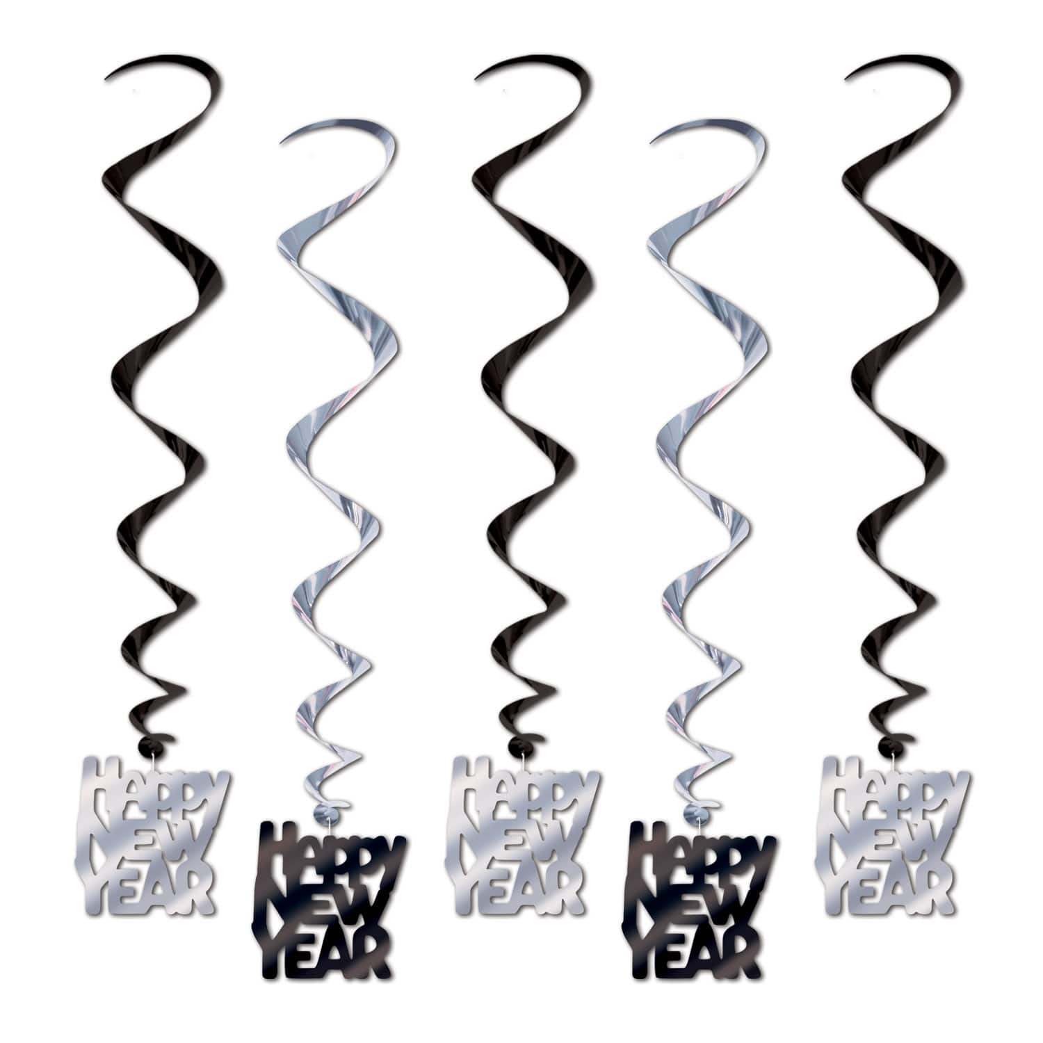 Besitle 33" Happy New Year Whirls, 2 Packs of 5