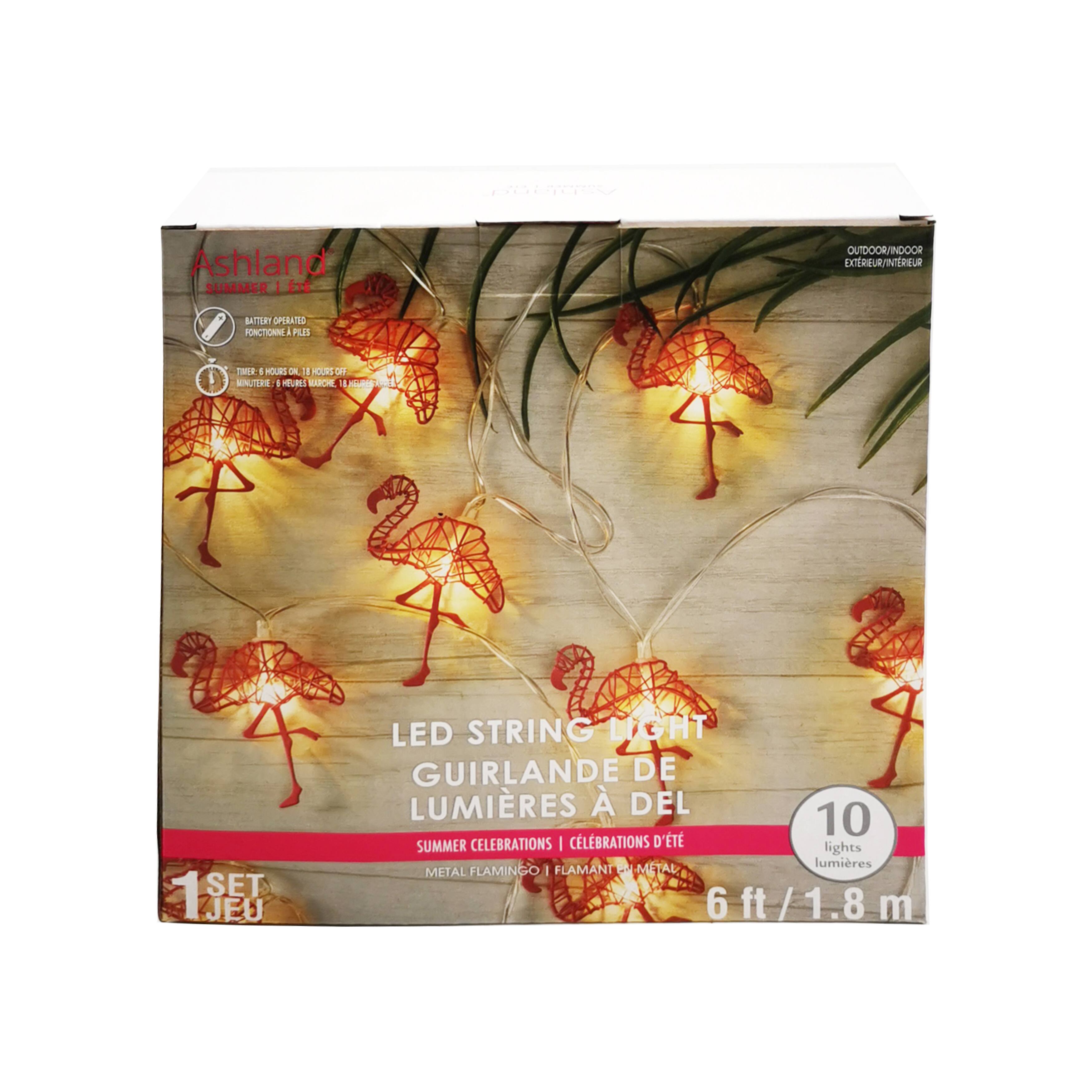 10ct. Metal Flamingo LED String Lights by Ashland® Michaels