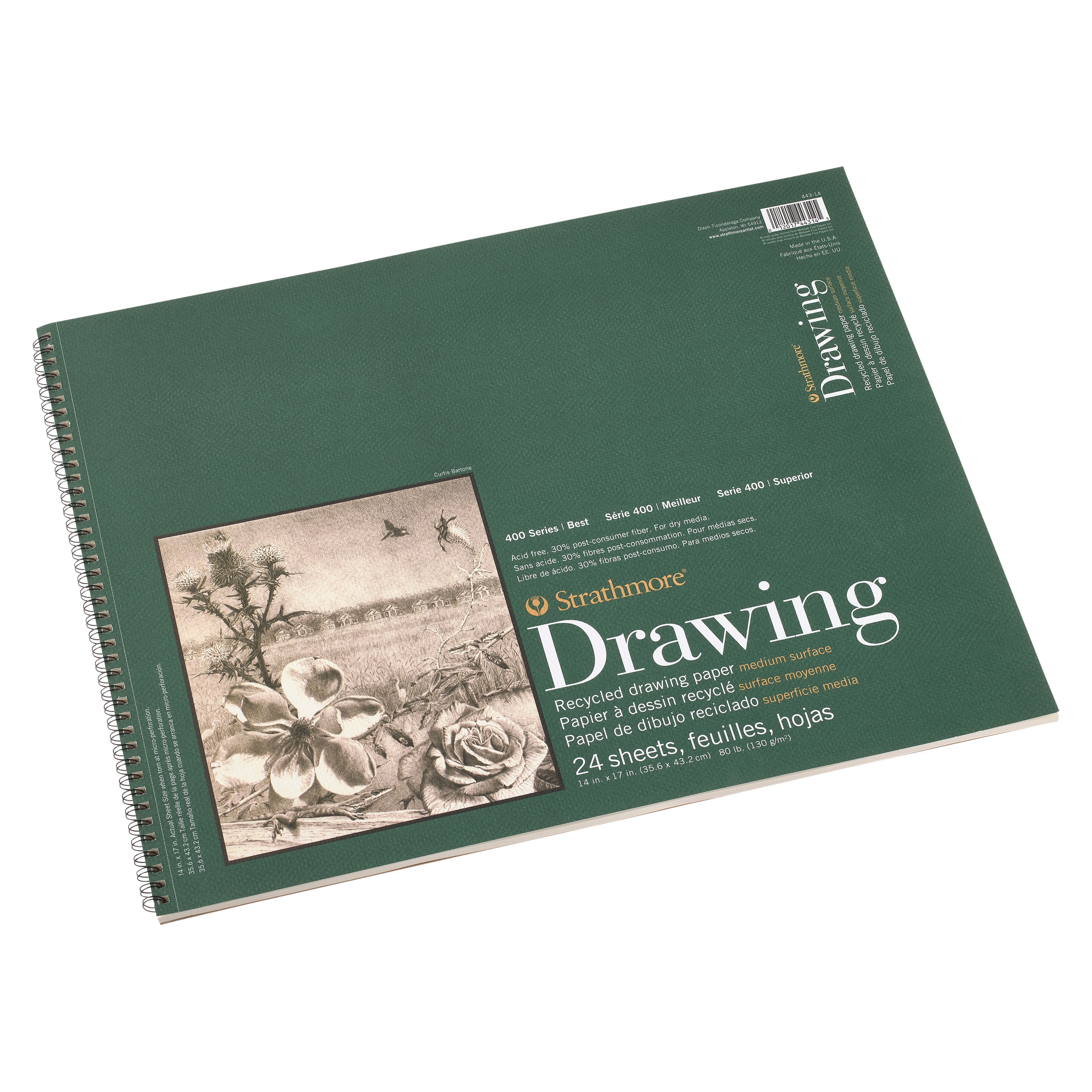 Strathmore 400 Series Recycled Drawing Pad - 24 x 18, Landscape, 24 Sheets
