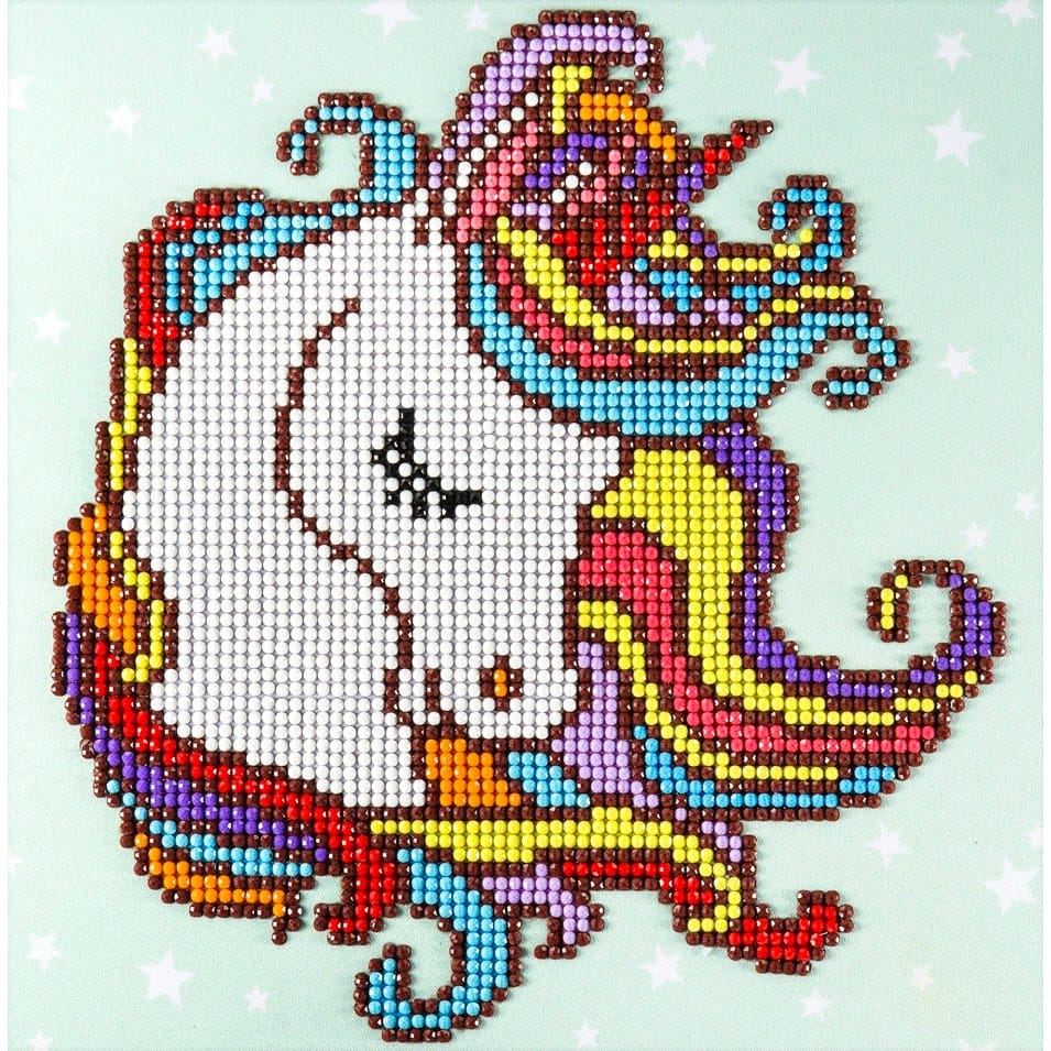 Diamond Art Kit 8x 8 Beginner Fun Unicorn