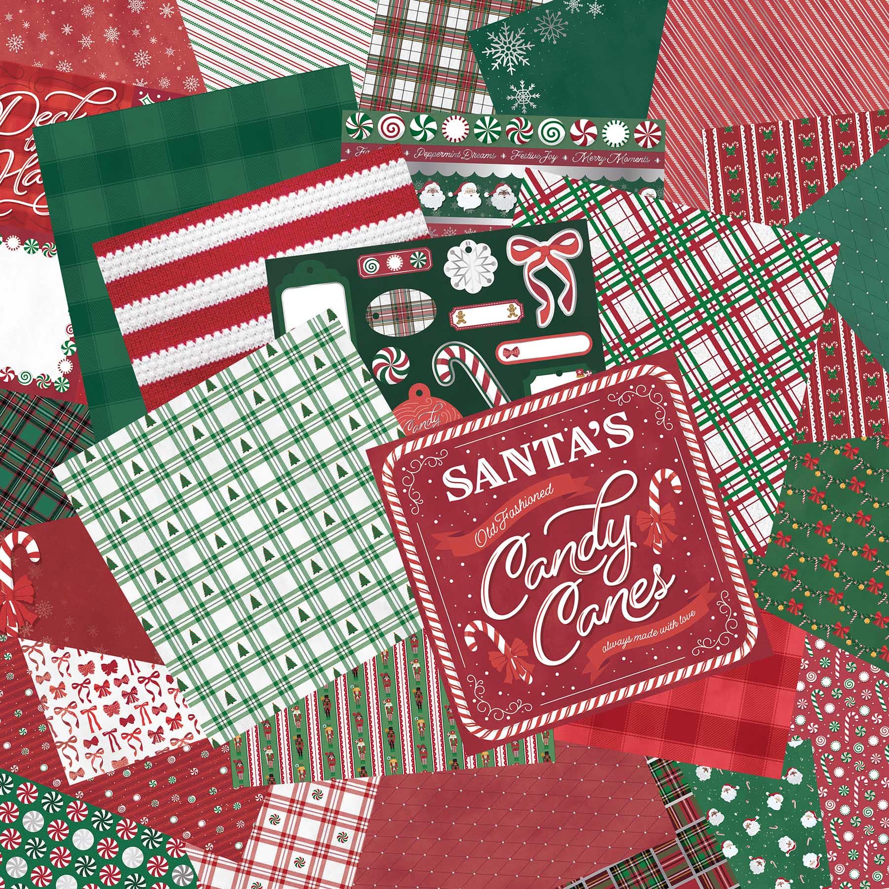 12&#x22; x 12&#x22; Peppermint Plaid Paper Pad by Recollections&#x2122;