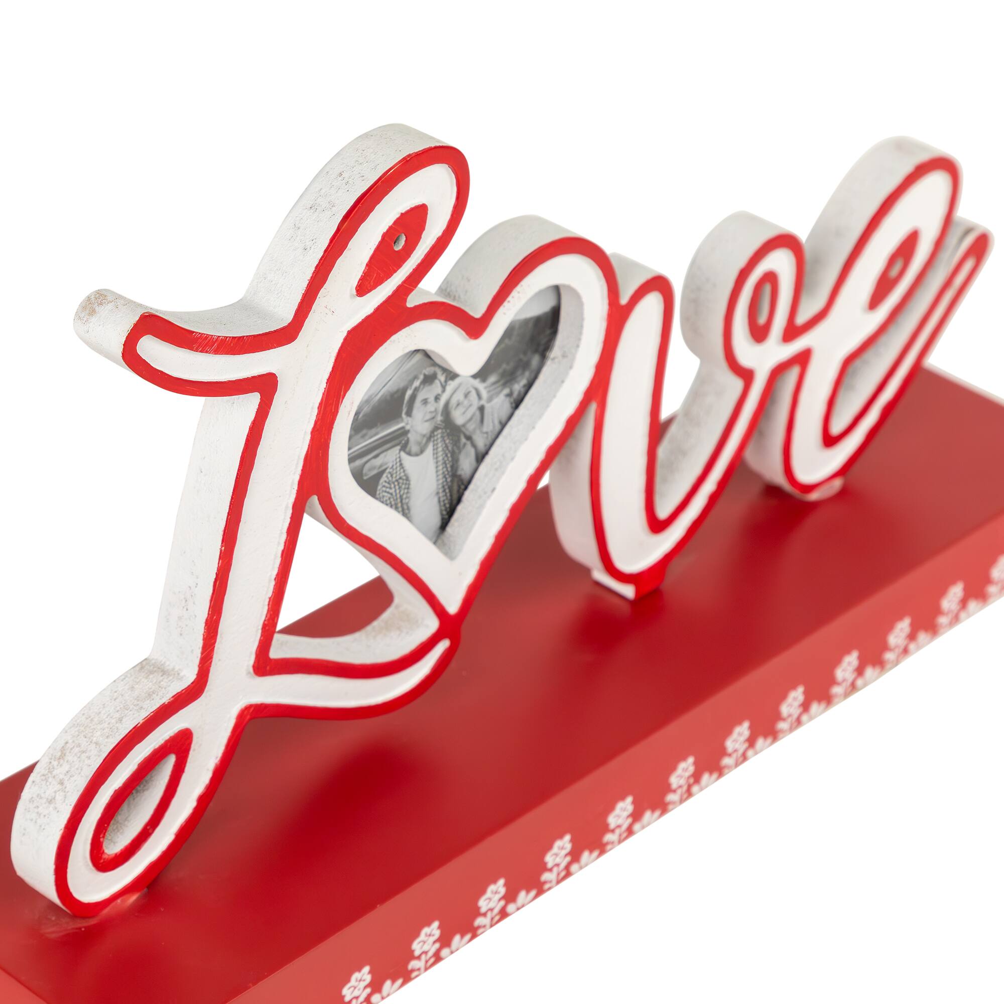 12&#x22; Valentine&#x27;s Day Heart &#x26; Floral &#x22;Love&#x22; Photo Frame