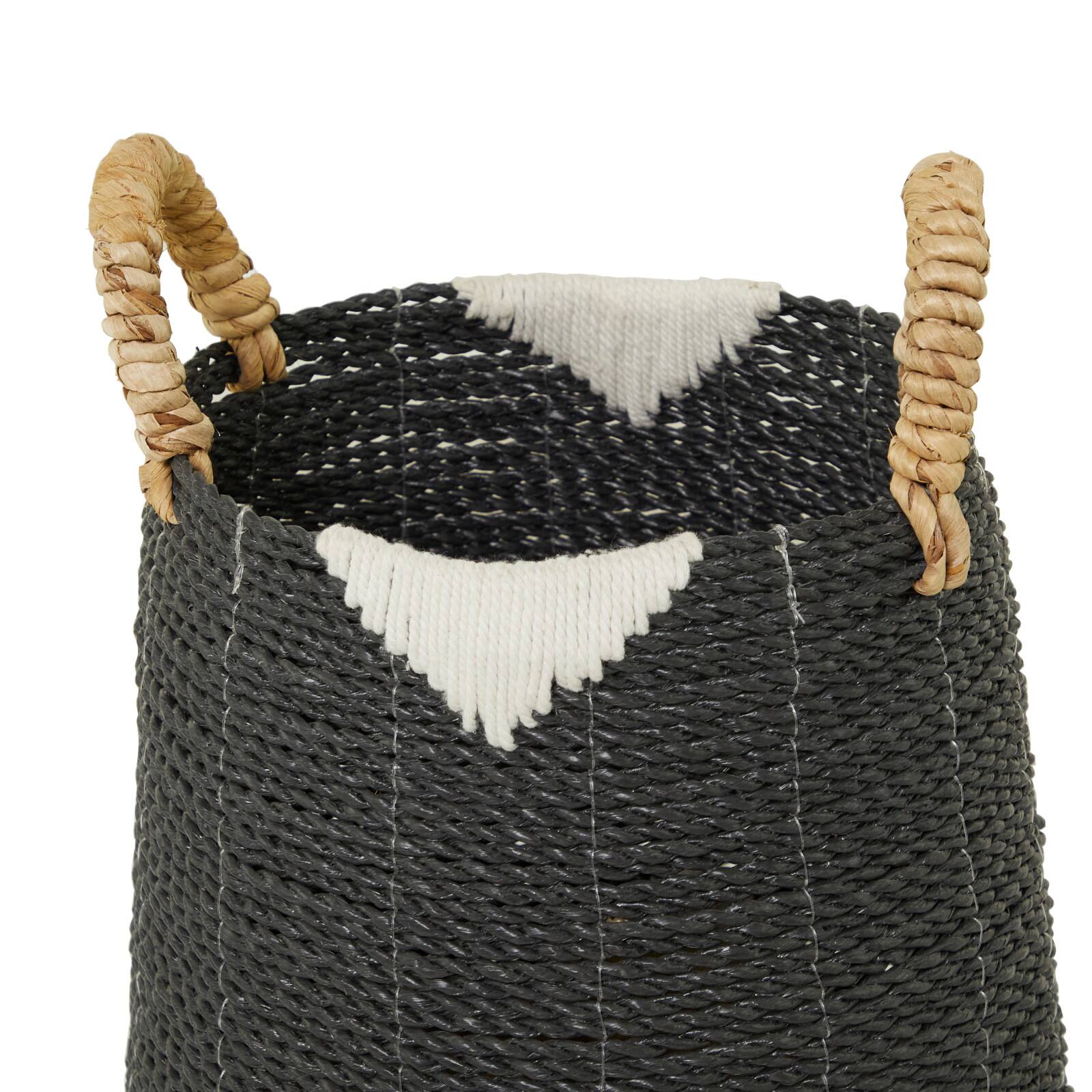 CosmoLiving by Cosmopolitan Black Banana Leaf Bohemian Storage Basket Set