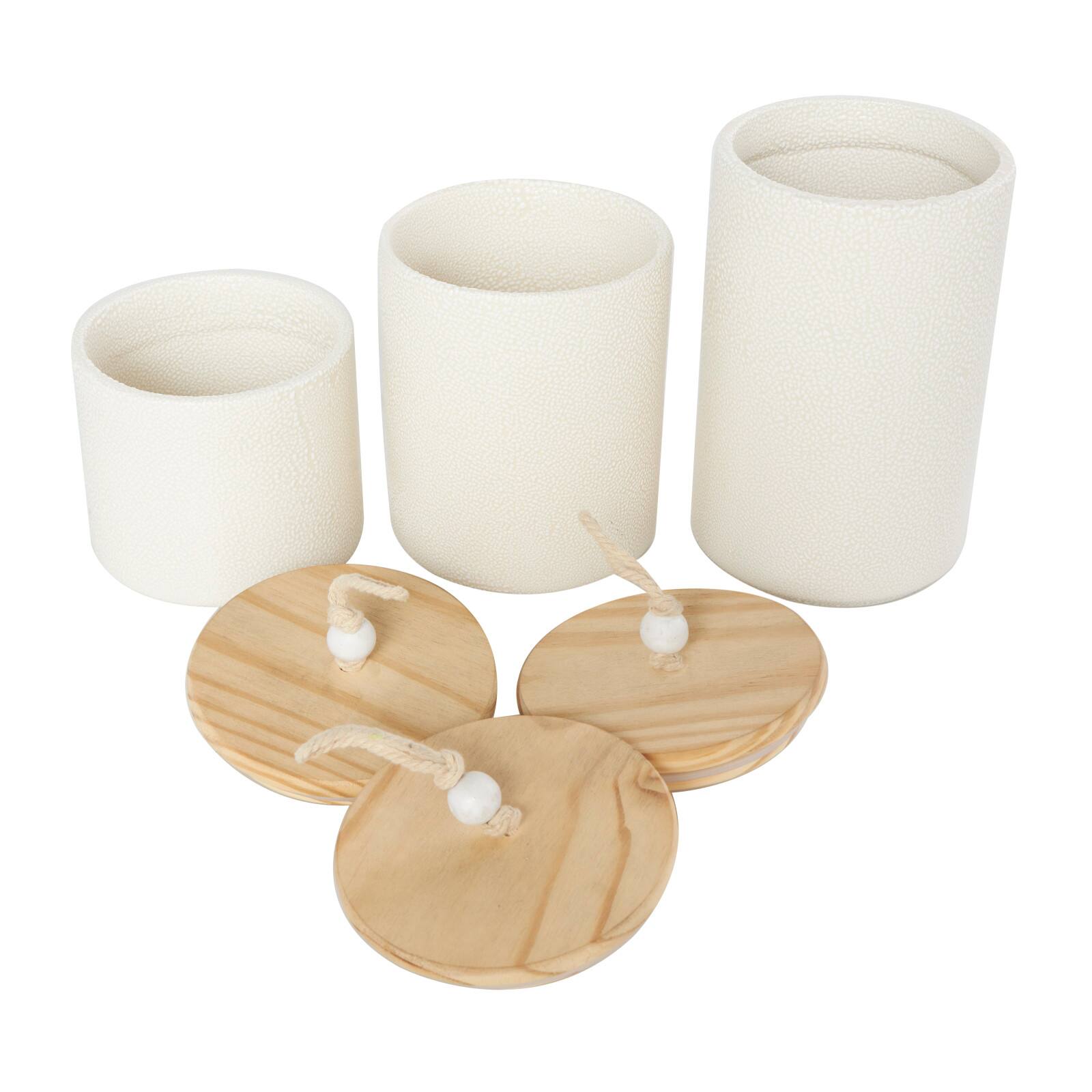 Cream Ceramic Spotted Textured Canister Set