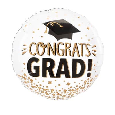 28" Congrats Grad Glitter Foil Balloon image