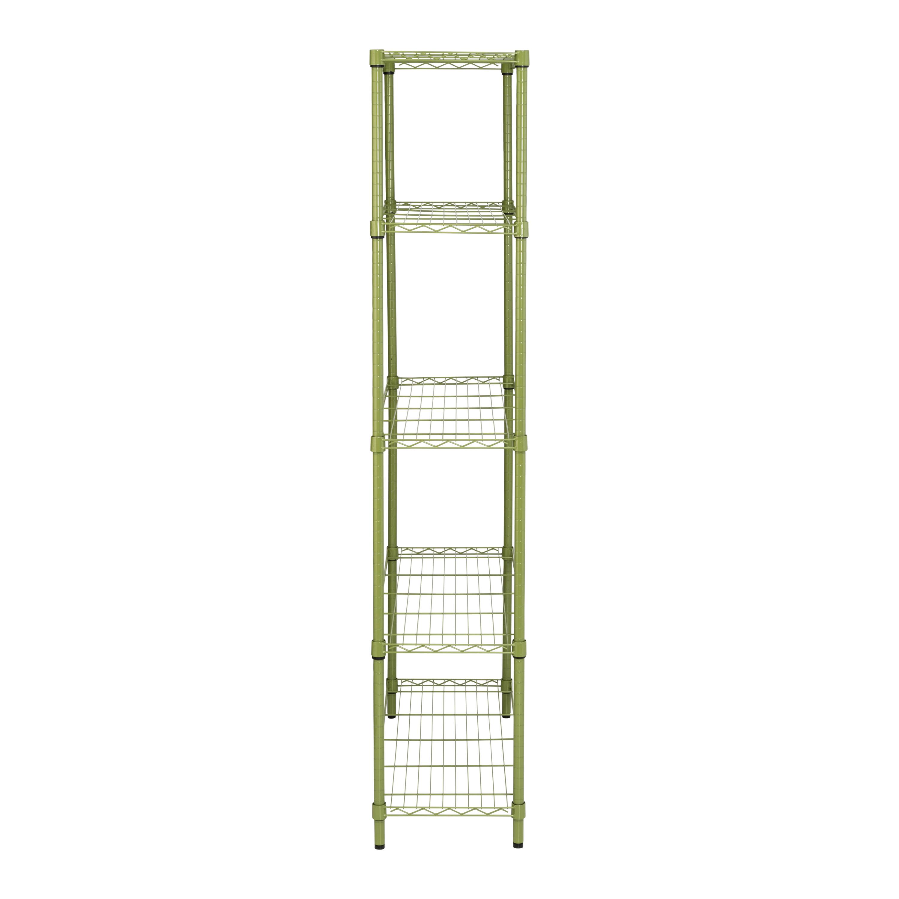 Honey Can Do Olive Adjustable 5-Tier Shelves
