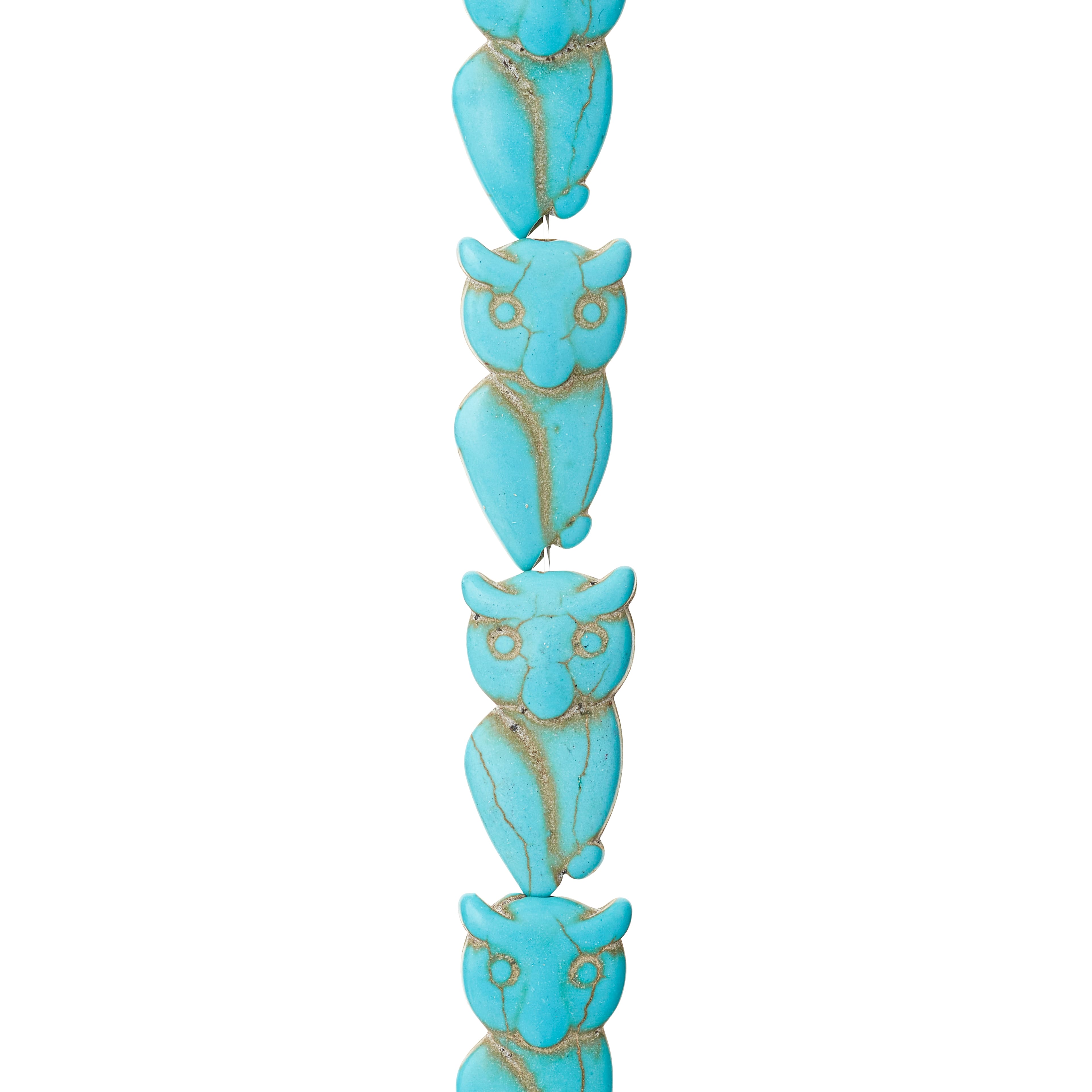 Turquoise Howlite Owl Beads by Bead Landing&#x2122;, 24mm