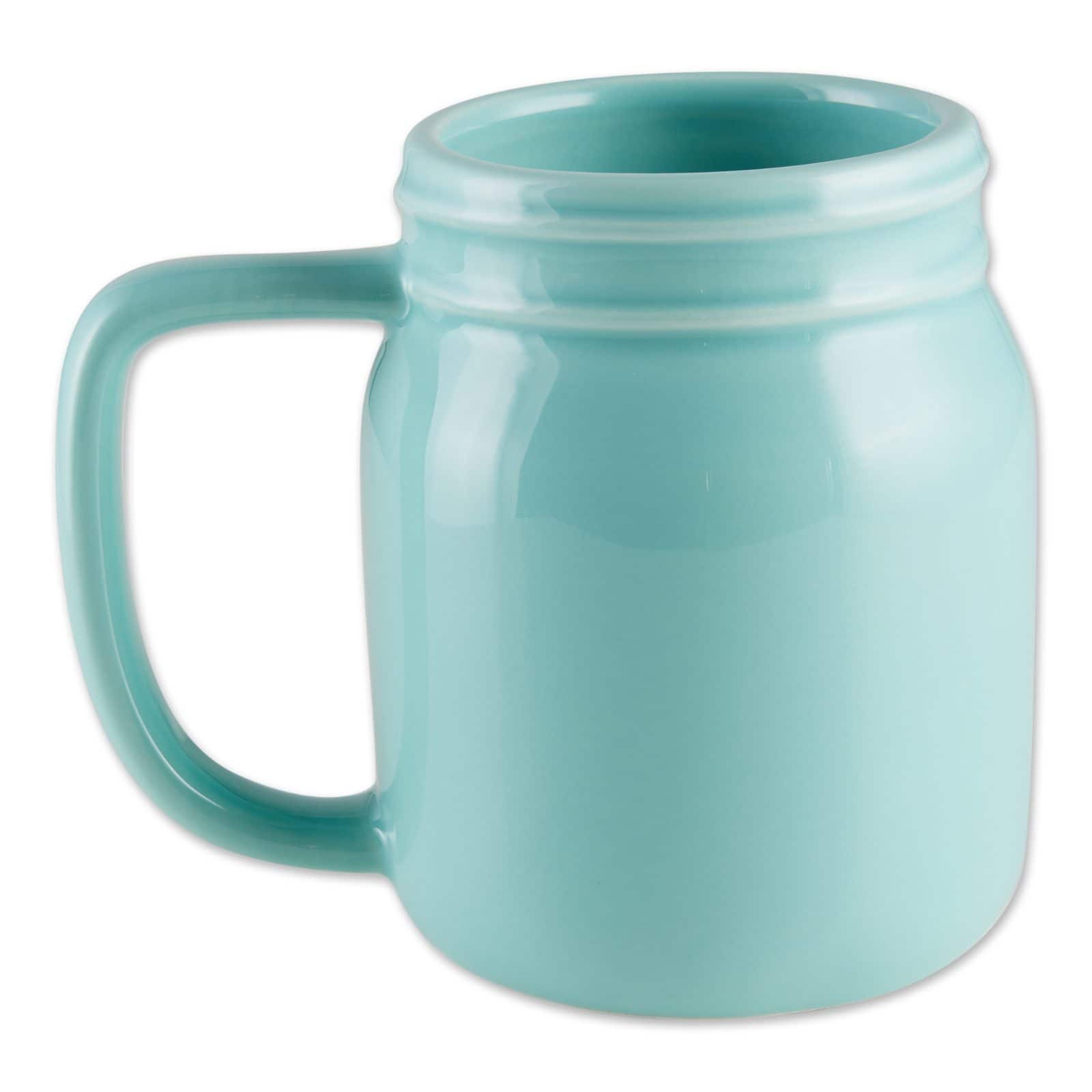 DII® Aqua Mason Jar Ceramic Mugs, 2ct.