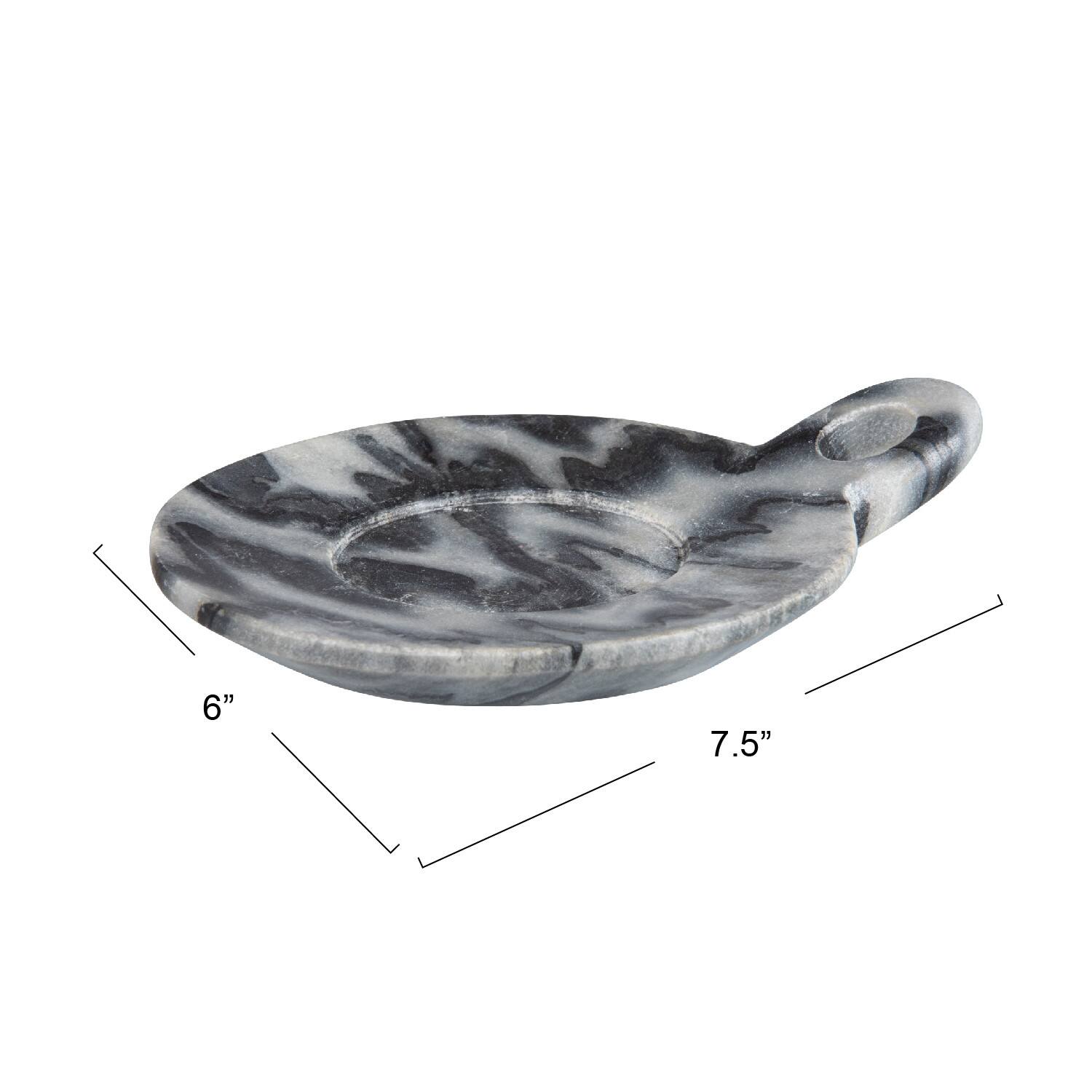 Hello Honey® Hand-Carved Marble Dish with Handle