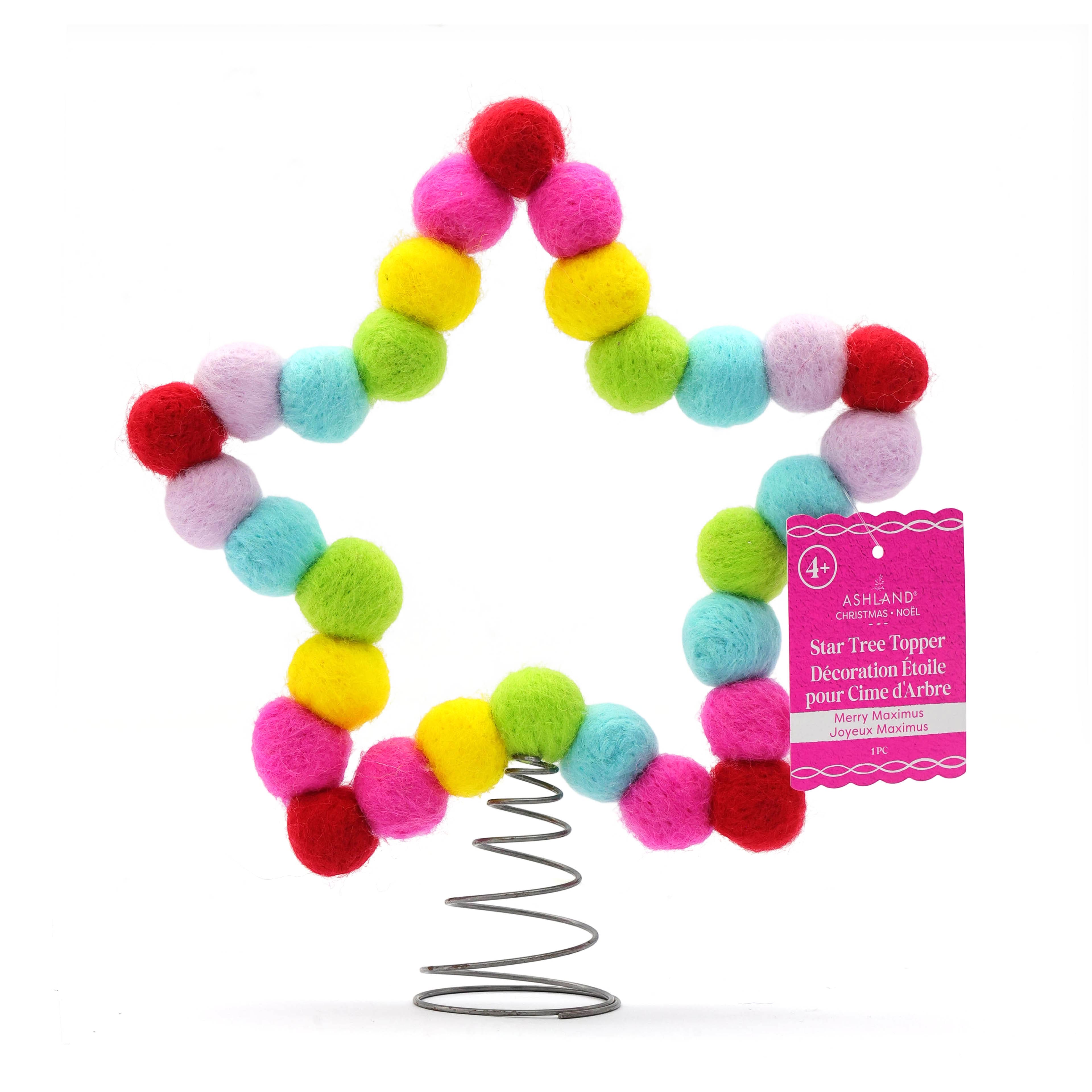7&#x22; Multicolor Pom Pom Star Tree Topper by Ashland&#xAE;
