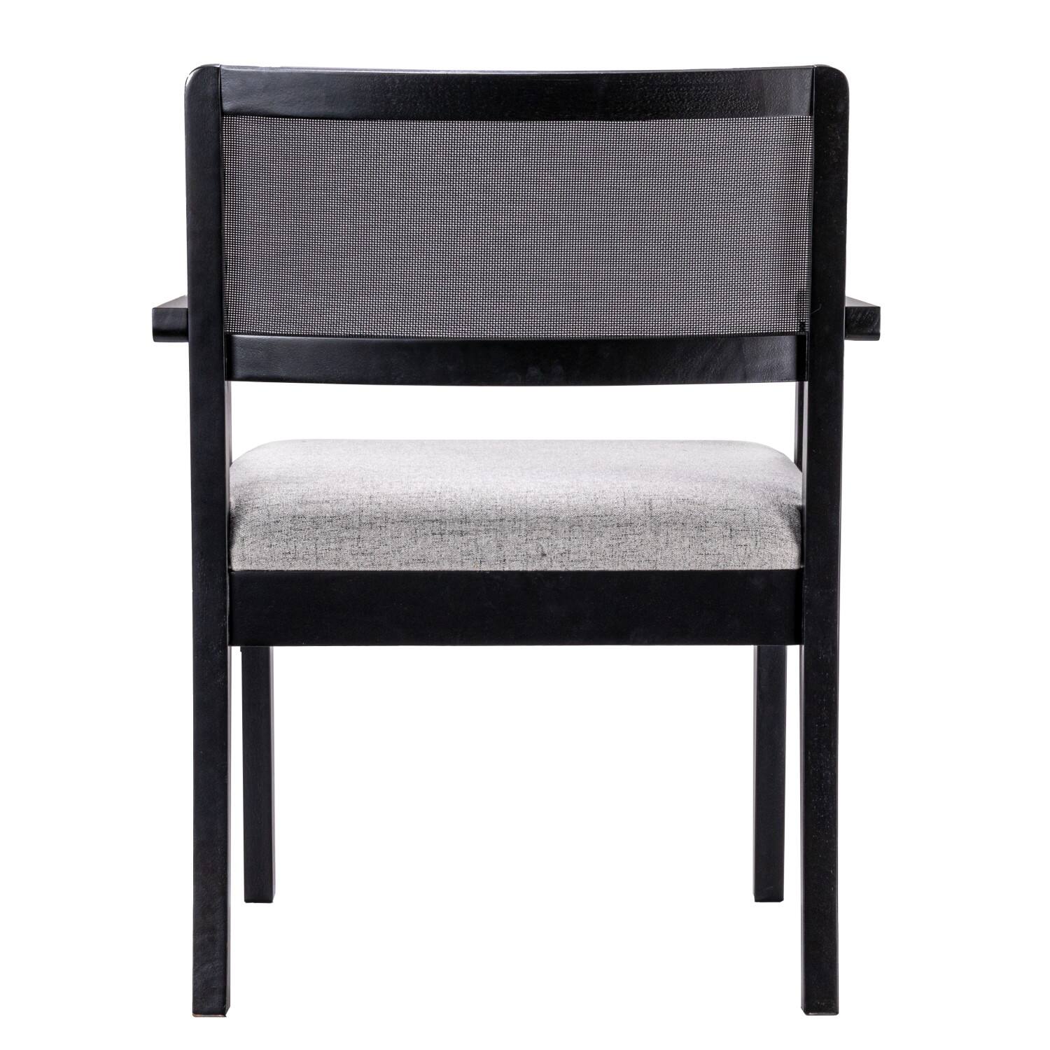 Hello Honey® 2.5ft. Crawford Mid-Century Modern Solid Wood Black Arm Chair