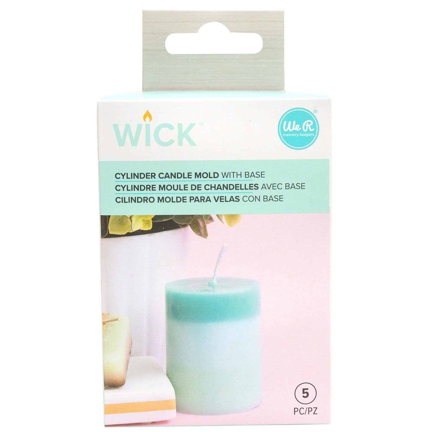 We R Memory Keepers&#xAE; Wick&#x2122; Cylinder Plastic Candle Mold with Base