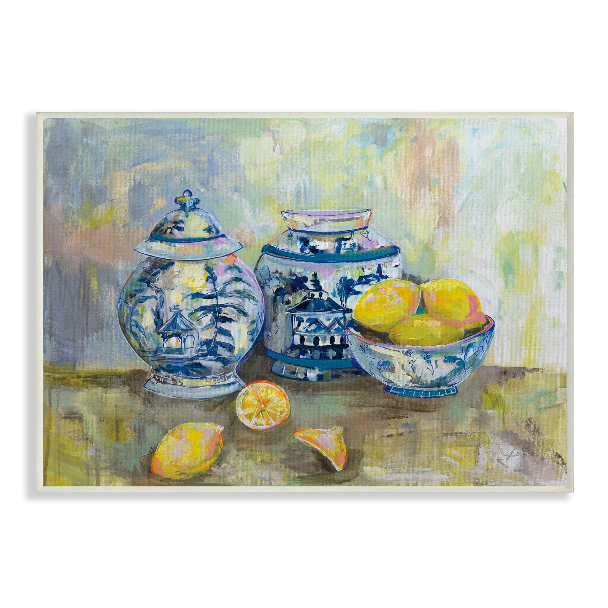 Stupell Industries Lemons &#x26; Pottery Classical Painting Wall Plaque