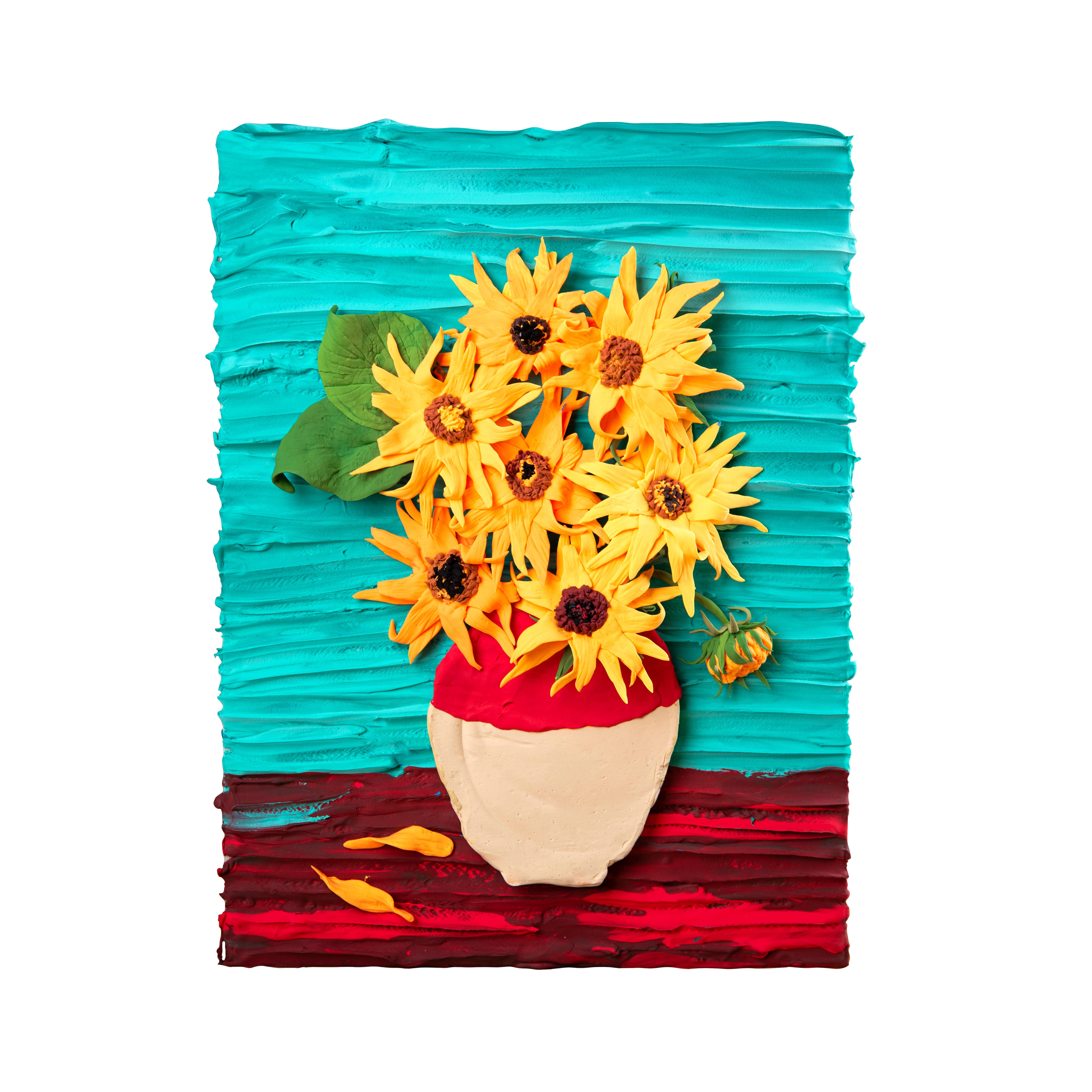 OKTO Sensory Art 3D Vincent Van Gogh Sunflowers Clay Painting Kit