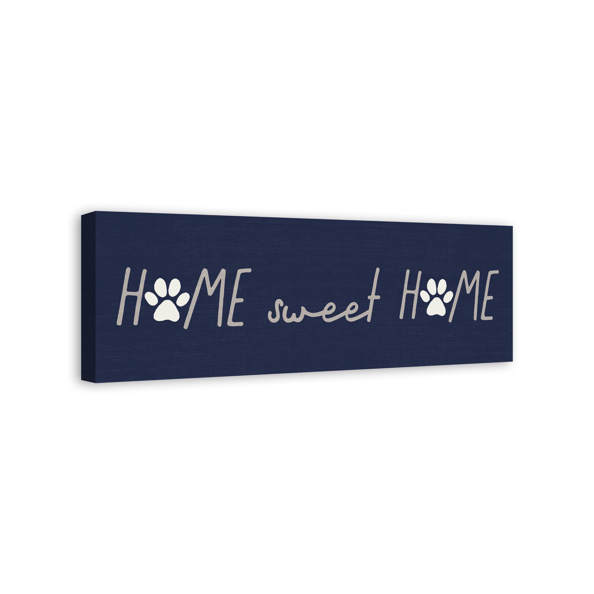 Home Sweet Home Pawprint Canvas Wall Art