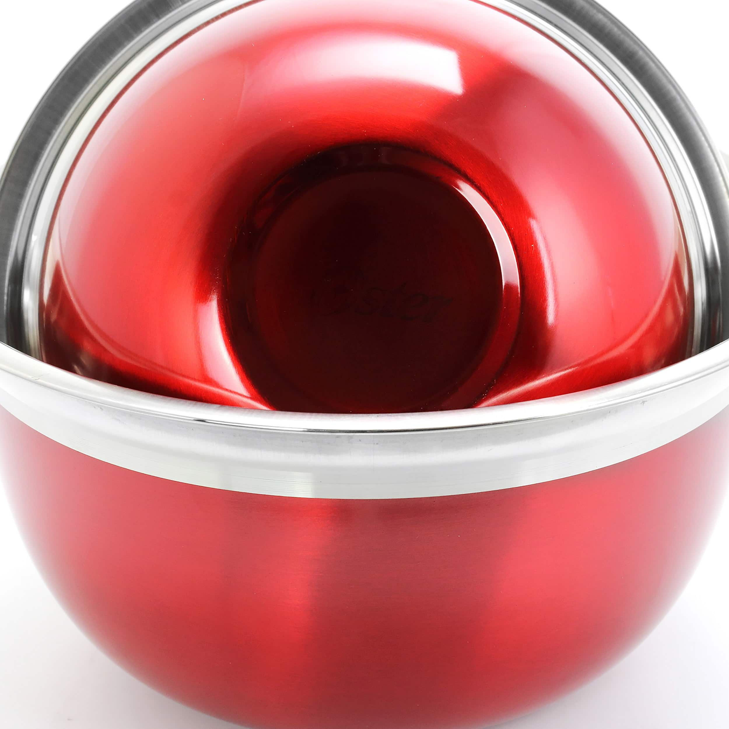 Oster Rosamond Red Stainless Steel Mixing Bowl Set