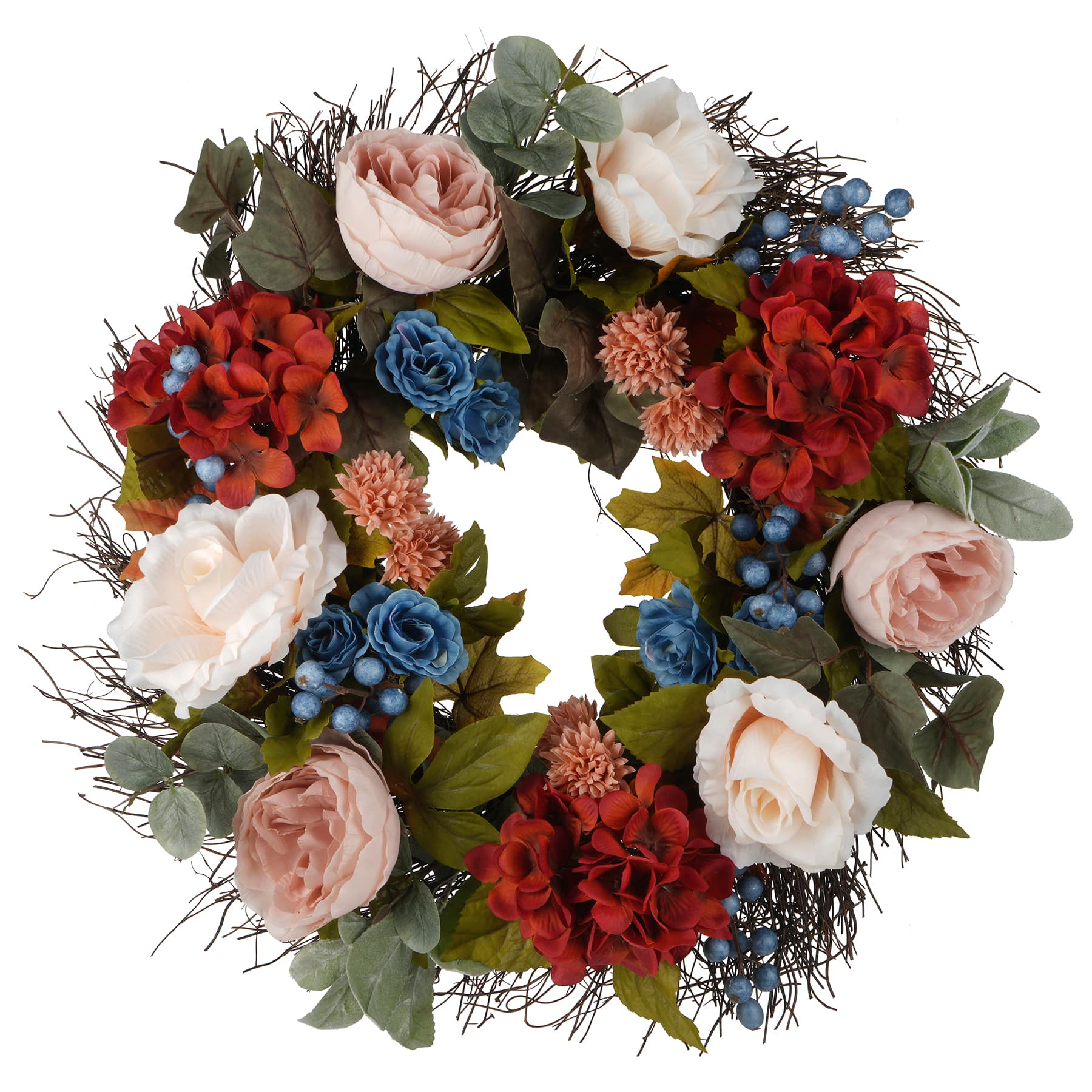 22&#x22; Cream &#x26; Mauve Hydrangea &#x26; Peony Wreath by Ashland&#xAE;