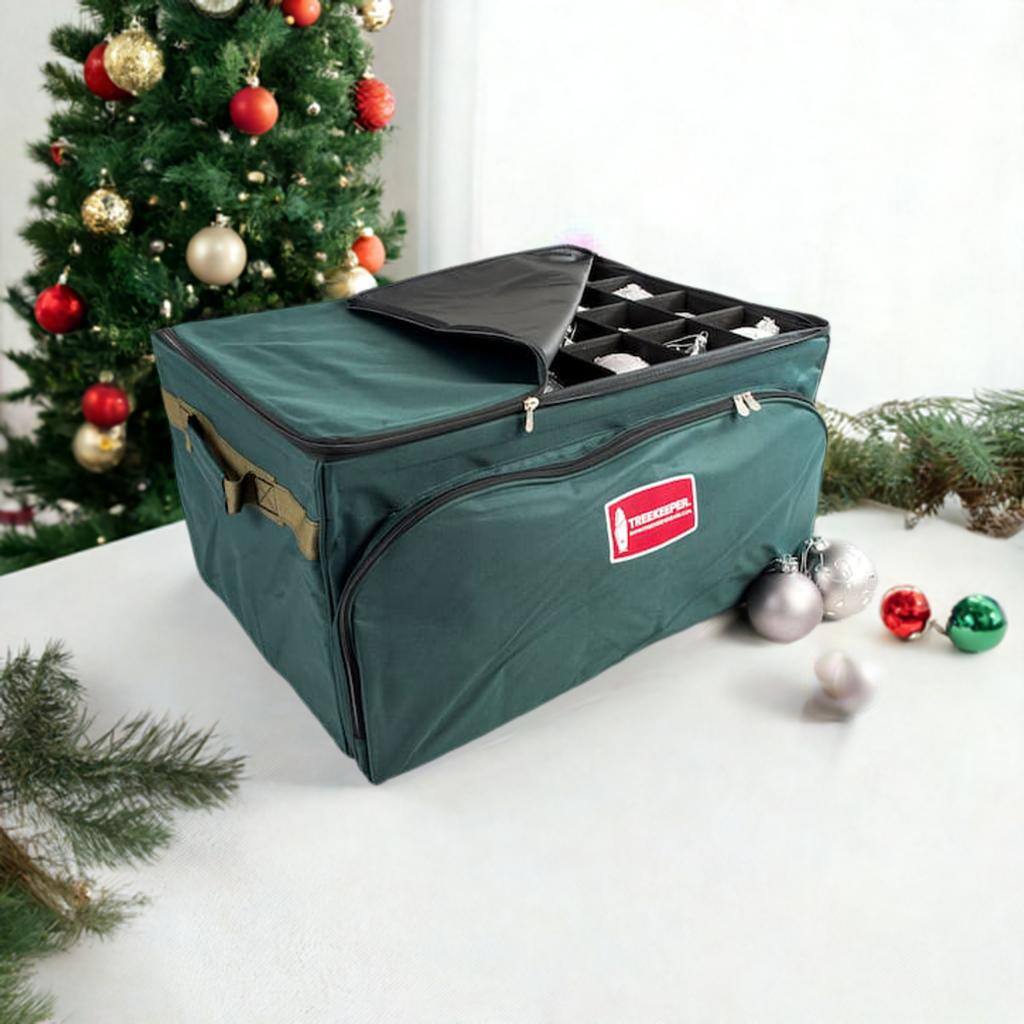TreeKeeper 72ct. 4&#x22; Christmas Ornament Storage Box with Front Pocket