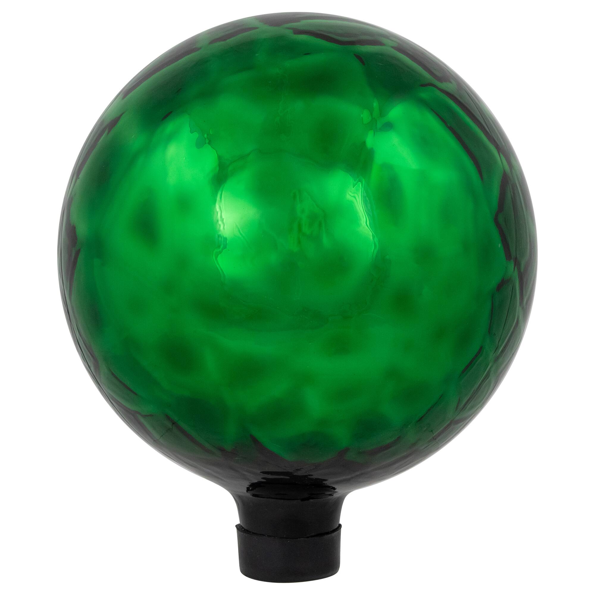 10&#x22; Green Turtle Shell Inspired Mirrored Outdoor Garden Gazing Ball