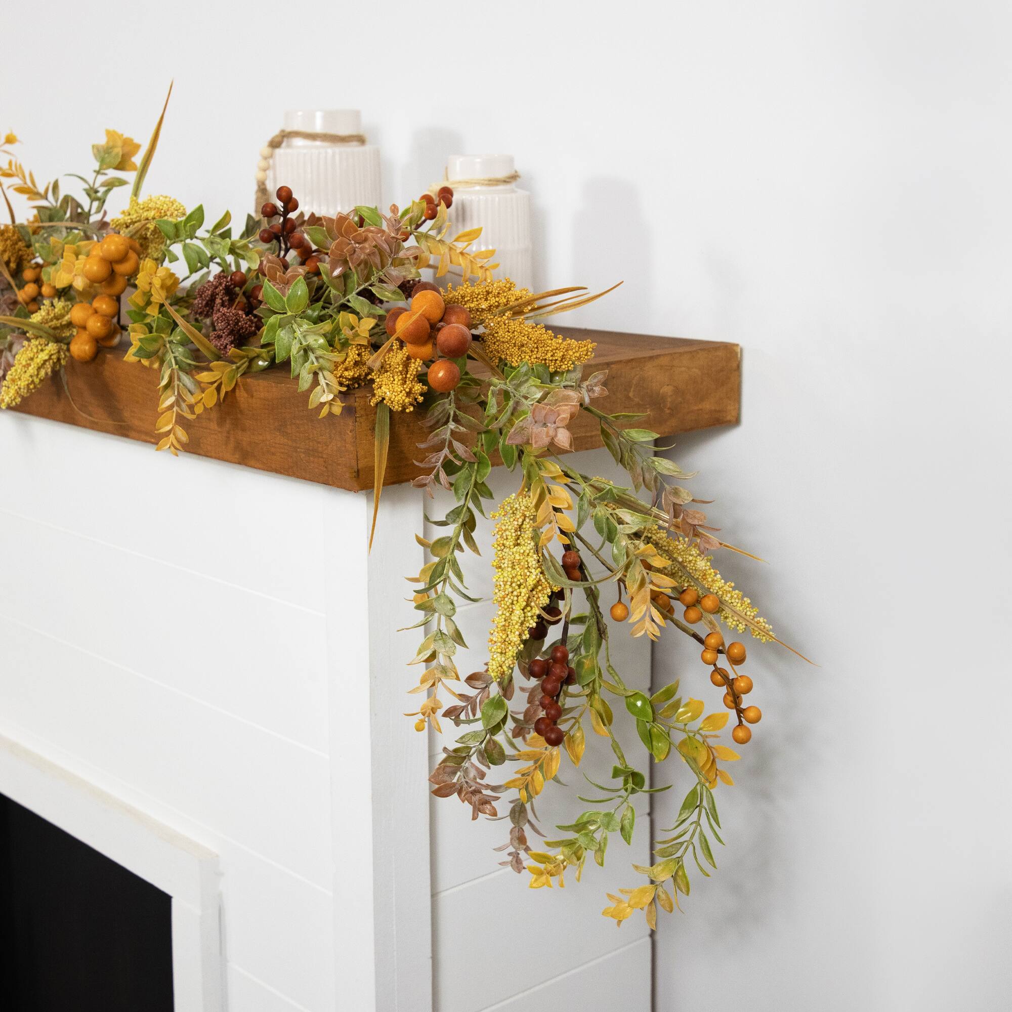 5ft. Real Touch&#x2122;&#xFE0F; Greenery &#x26; Berries Fall Harvest Garland