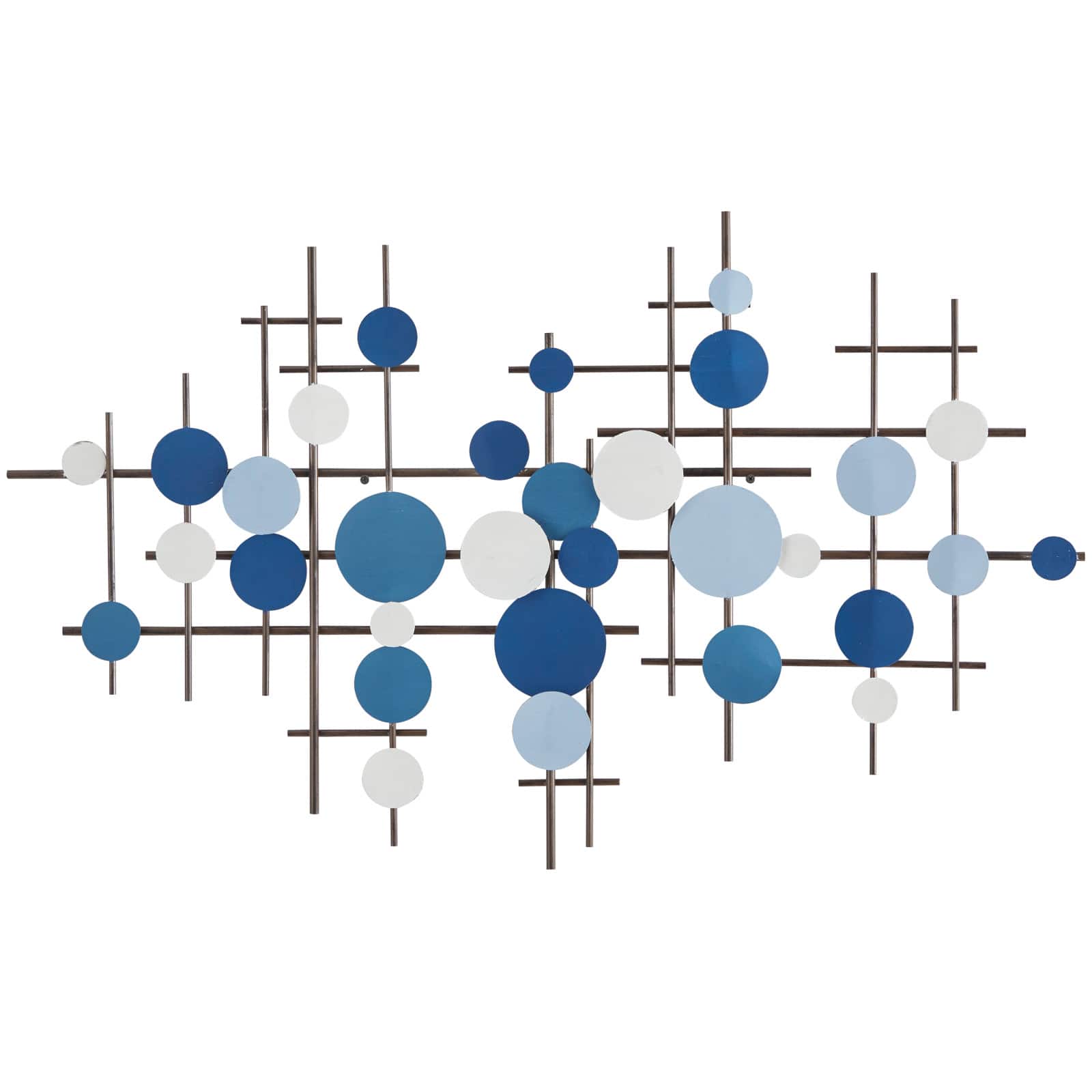 CosmoLiving by Cosmopolitan Blue Metal Overlapping Circle Geometric Wall Decor 39&#x22; x 1&#x22; x 23&#x22;