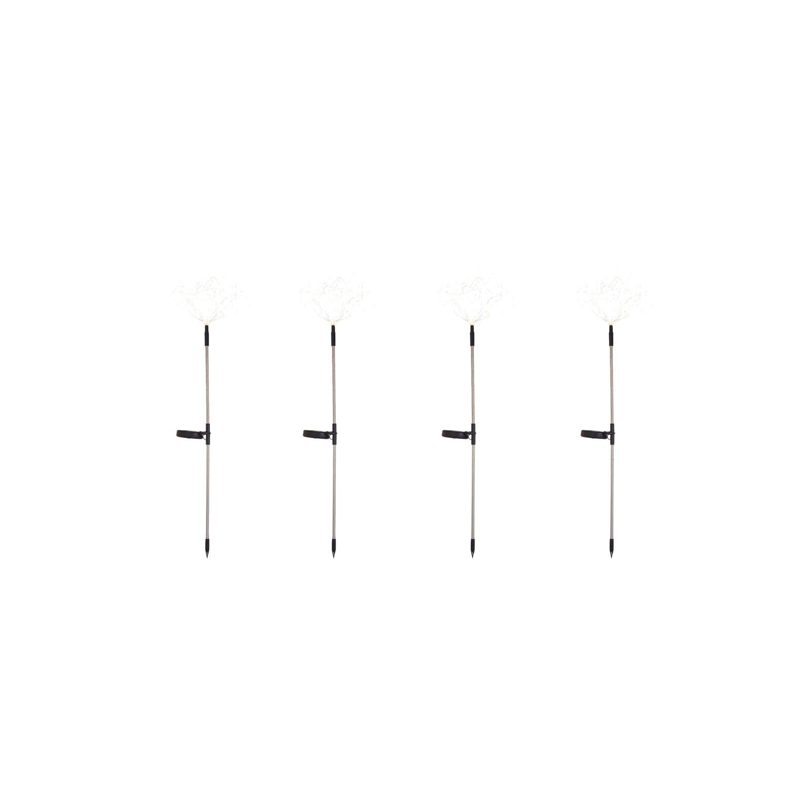 Hello Honey&#xAE; Black Stainless Steel Stakes with LED Solar Powered Starburst Light &#x26; 180 Lights, 4ct.