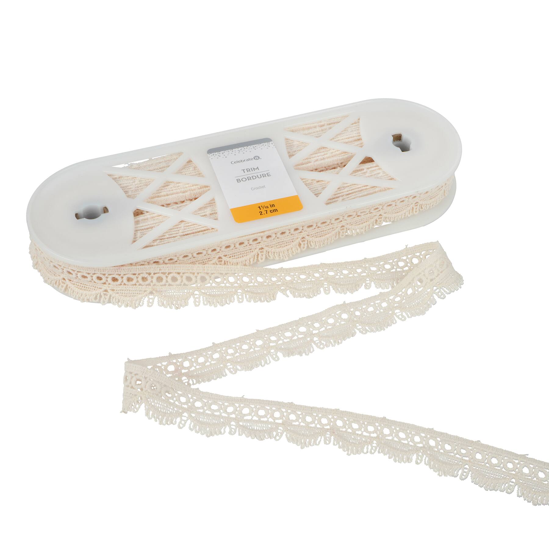1.0625&#x22; Ivory Crochet Lace Trim by Celebrate It&#xAE;