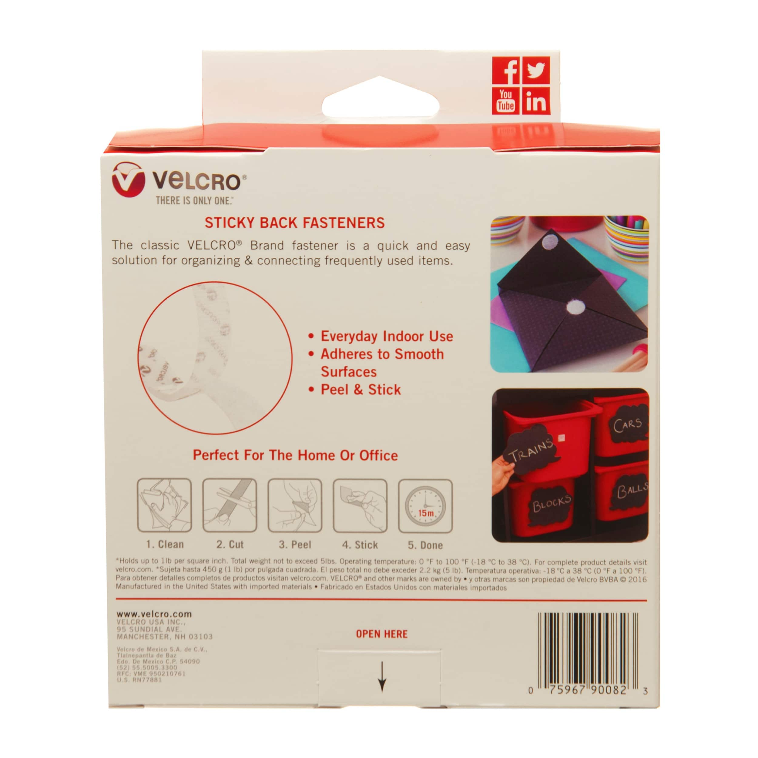 6 Pack: VELCRO&#xAE; Brand Sticky Back Tape, 15ft.