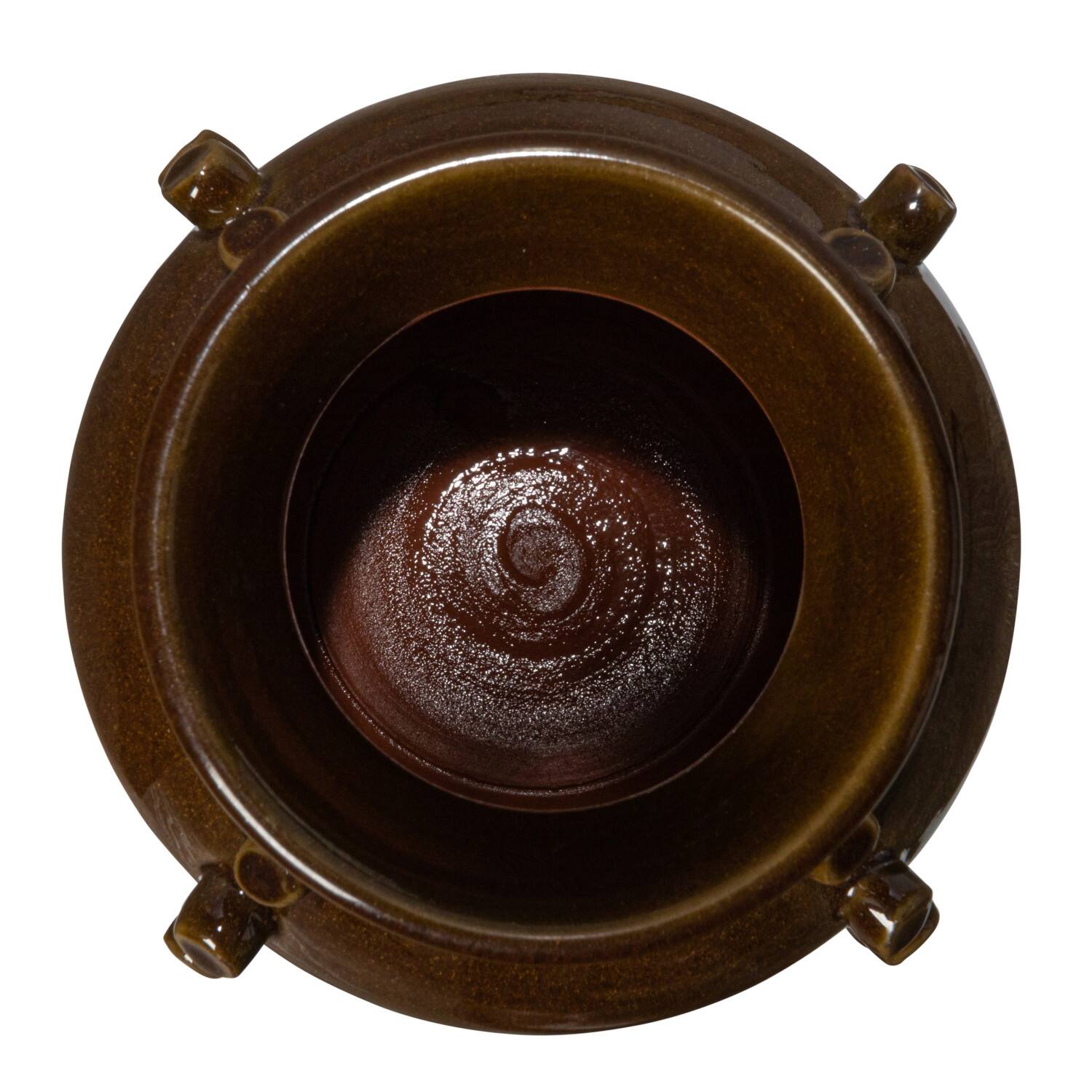 Hello Honey® 10.25" Brown Terra Cotta Vase with Hobnails