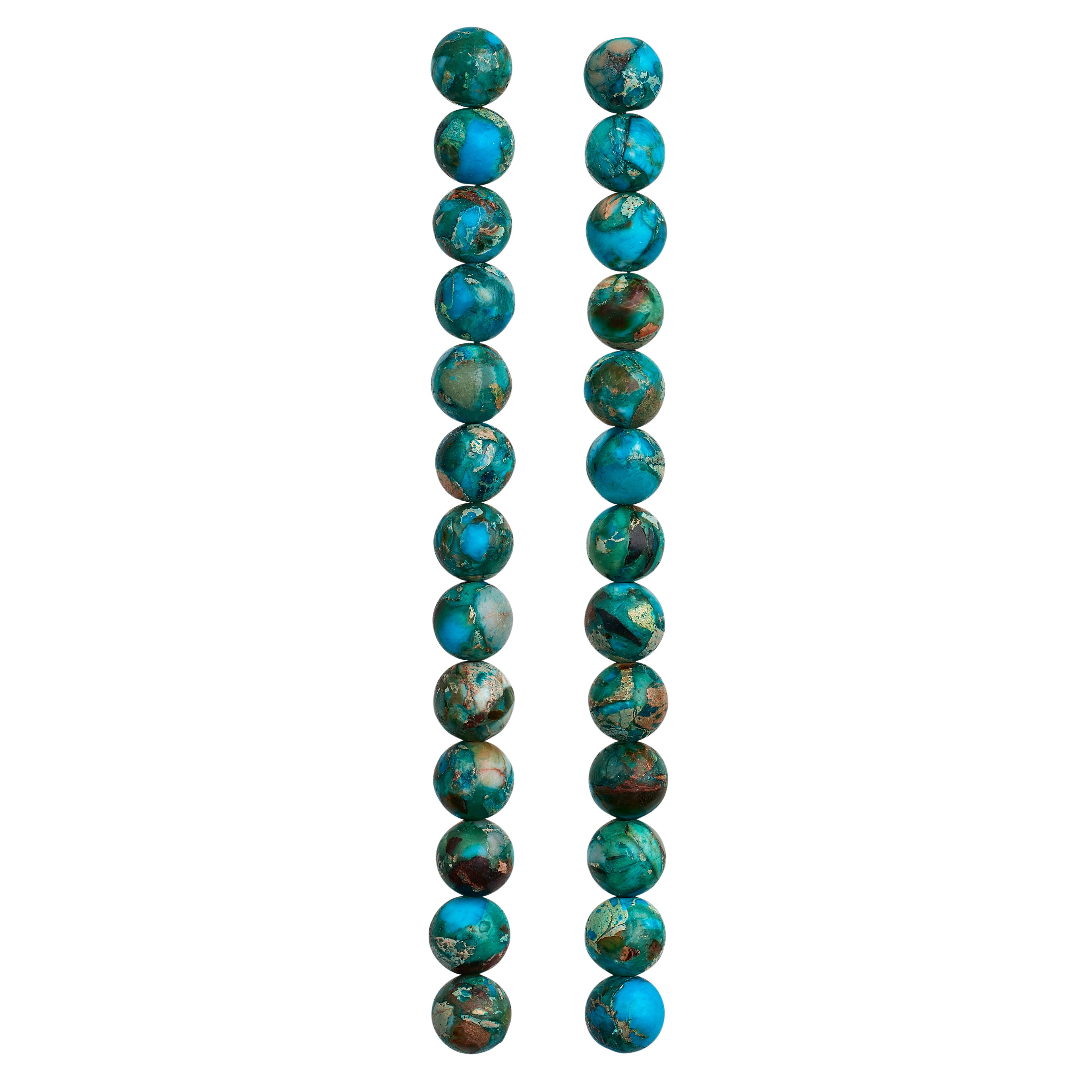 12 Pack: Sapphire Serpentine Jasper Round Beads, 8mm by Bead Landing™