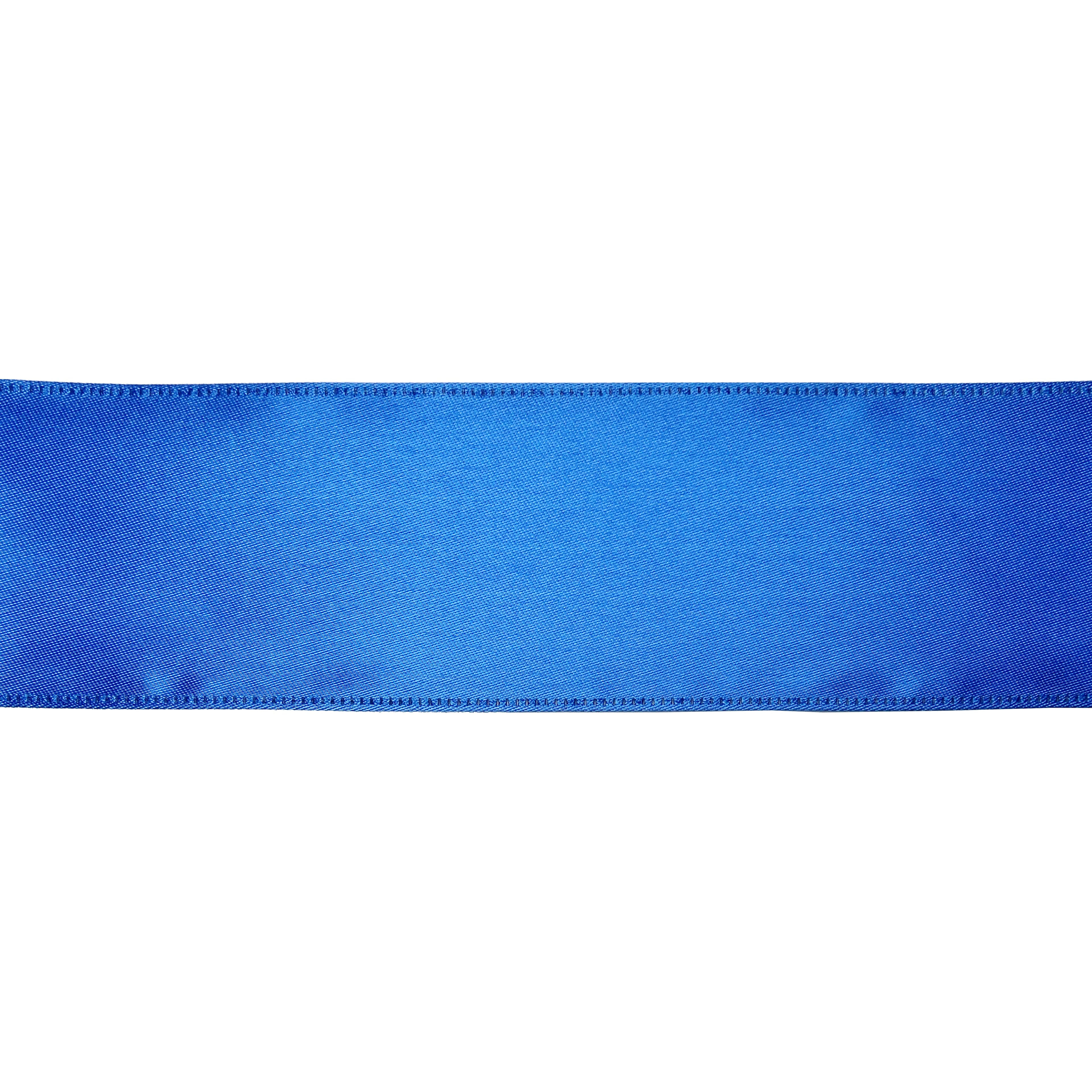 2.5 x 10yd Royal Blue Wired Edge Satin Ribbon, Everyday Ribbon