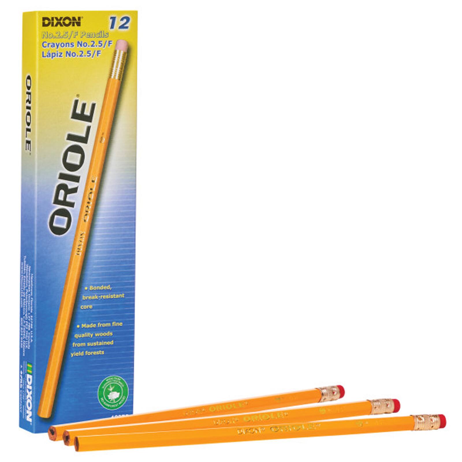 Oriole® #2.5 Medium Yellow Unsharpened Pencils, 6 Packs of 12