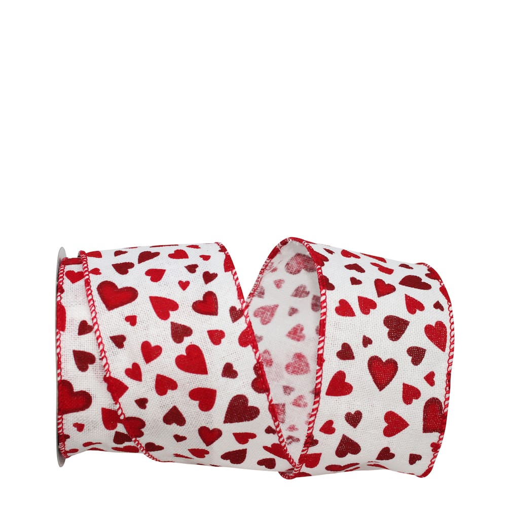 Reliant 2.5&#x22; x 10yd. Hearts Tossed Wired Ribbon
