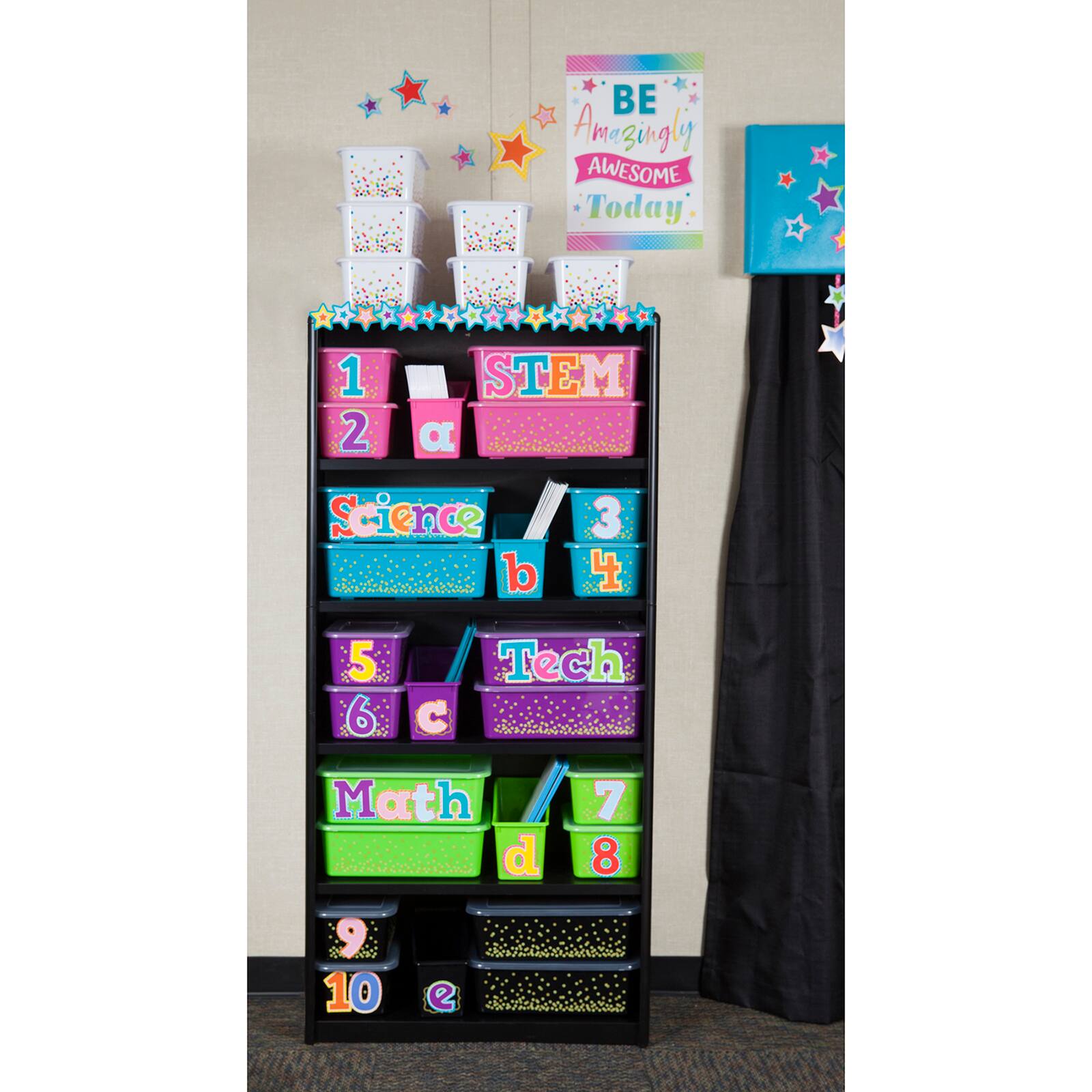 Teacher Created Resources&#xAE; Small Confetti Plastic Storage Bin, 3ct.
