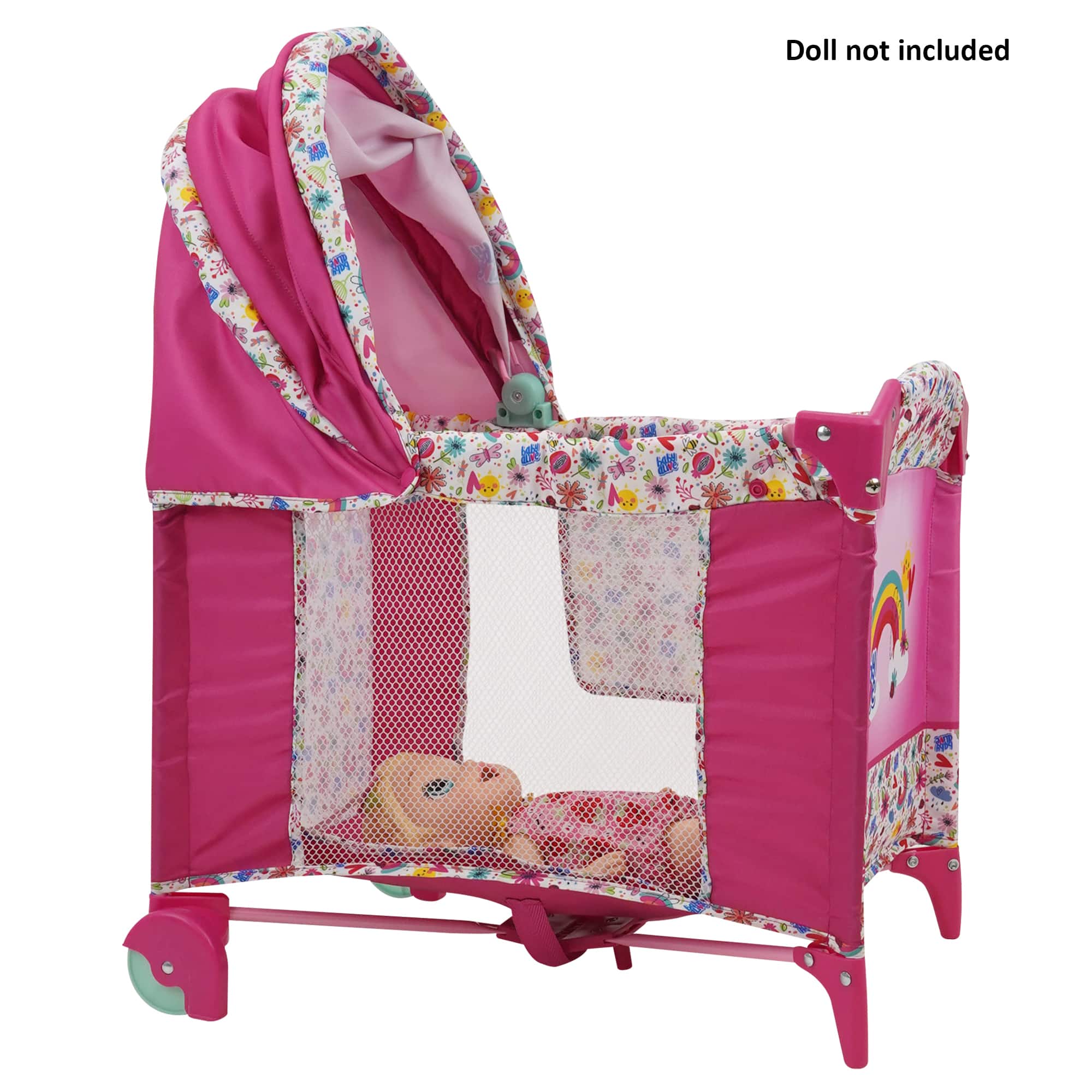 509 Crew Baby Alive Pink and Rainbow Deluxe Doll Play Yard
