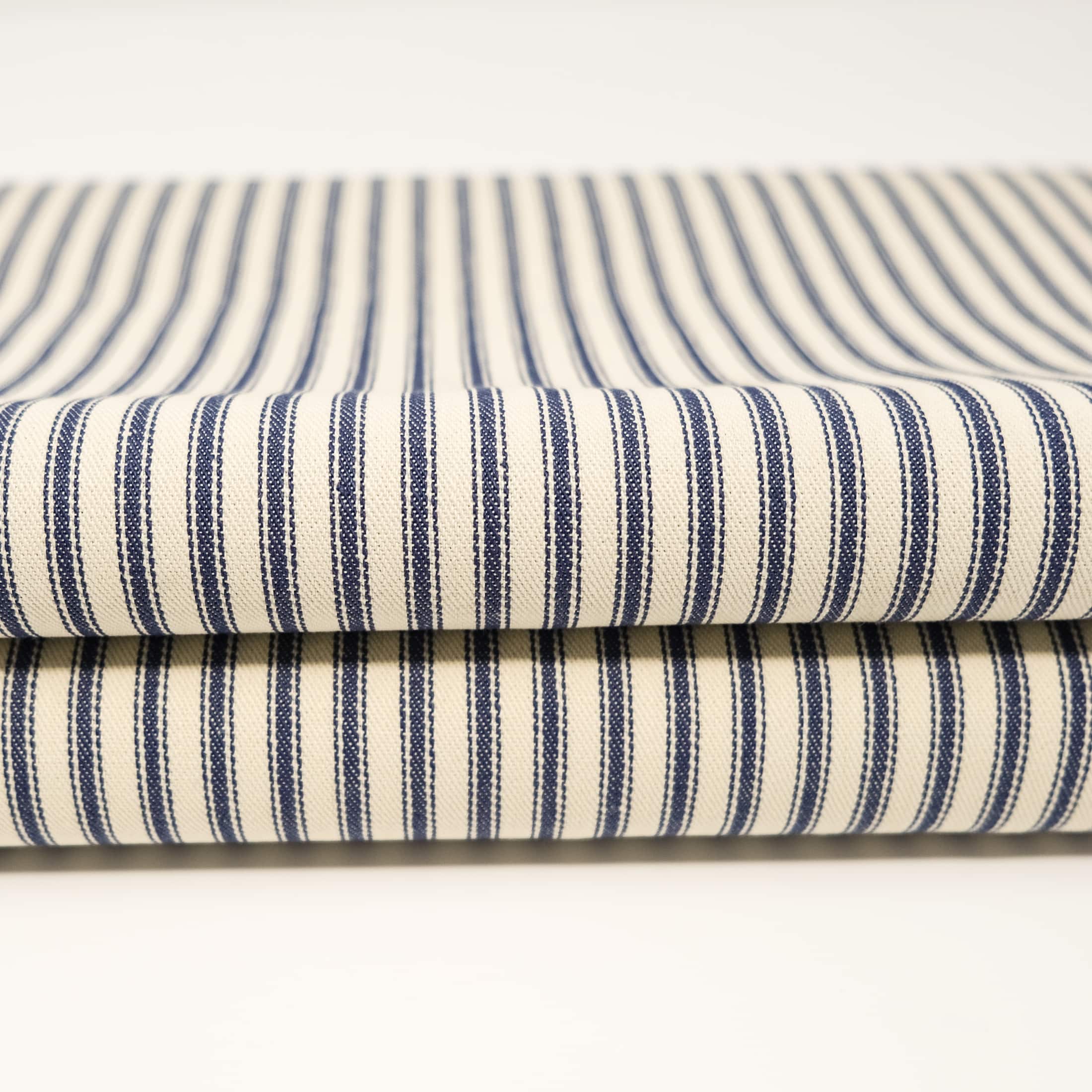 Roc-Lon Woven Stripe Ticking Navy Fabric