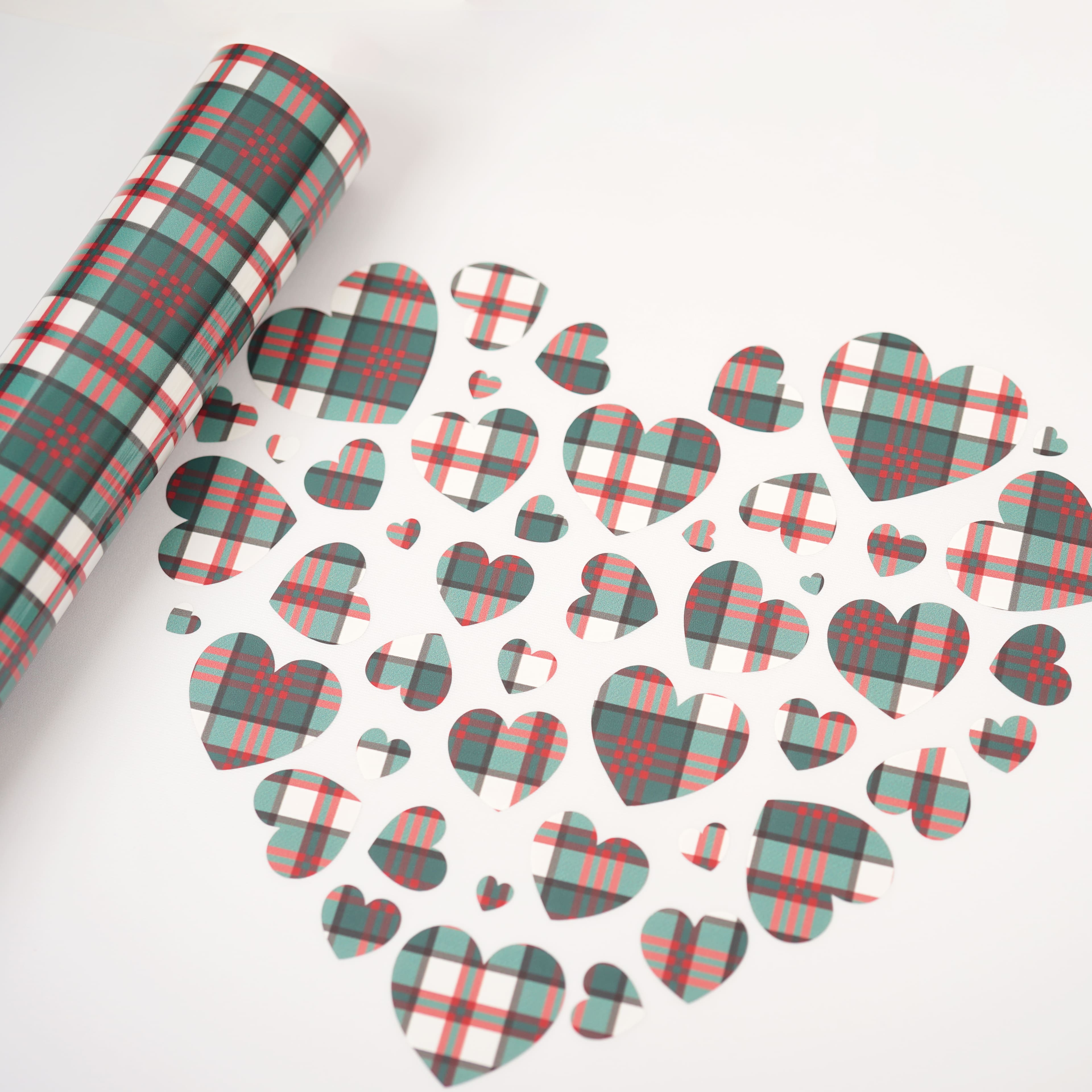 Red &#x26; Green Plaid Heat Transfer Vinyl by Make Market&#xAE;