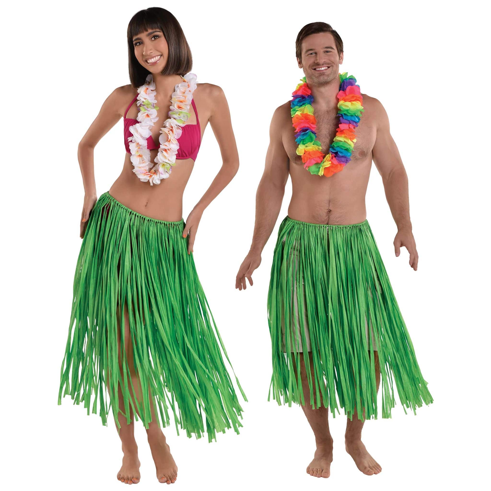 Adult Long Hawaiian Hula Fake Straw Grass Skirt Summer Luau Party