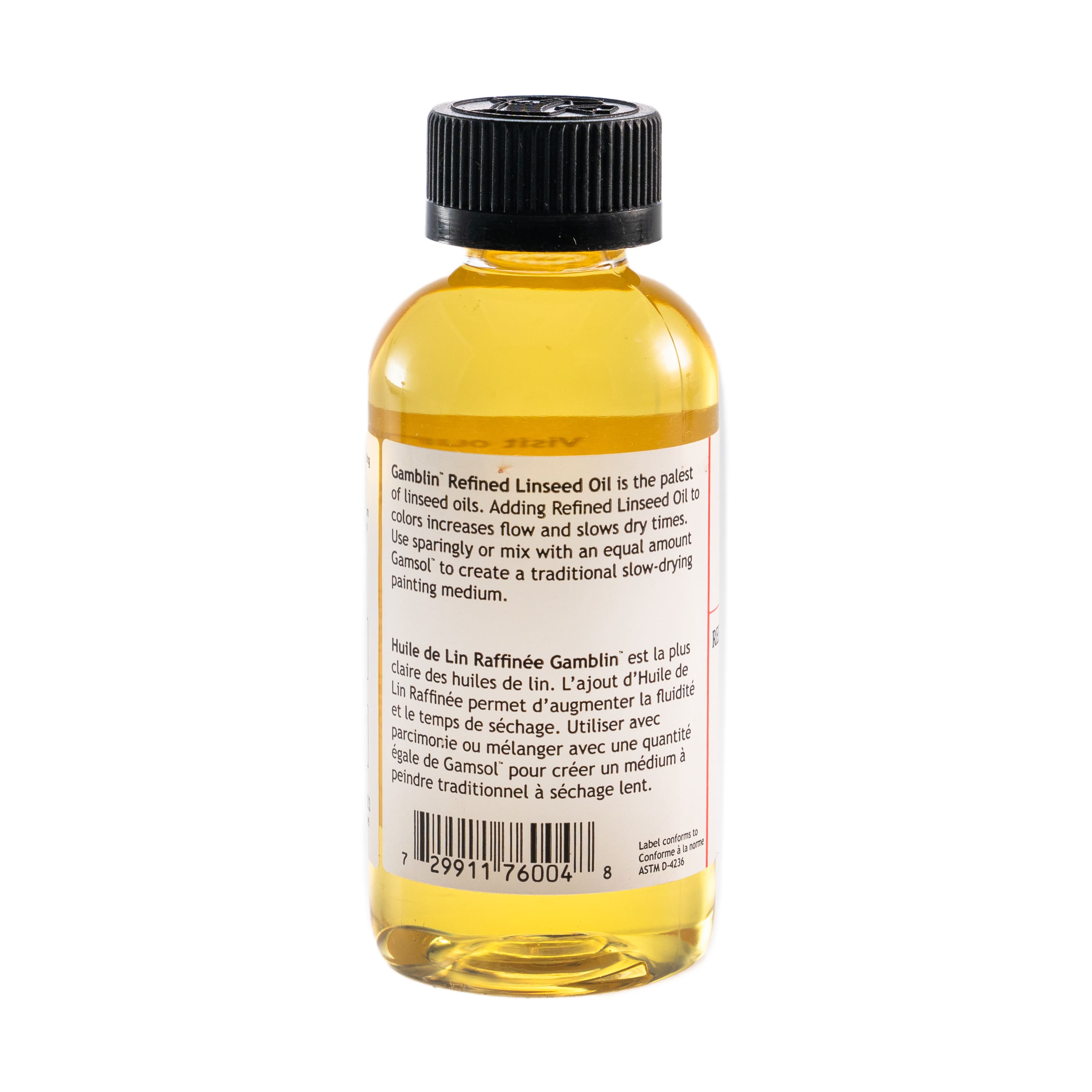 Huile de lin raffinée de Gamblin, 125 ml