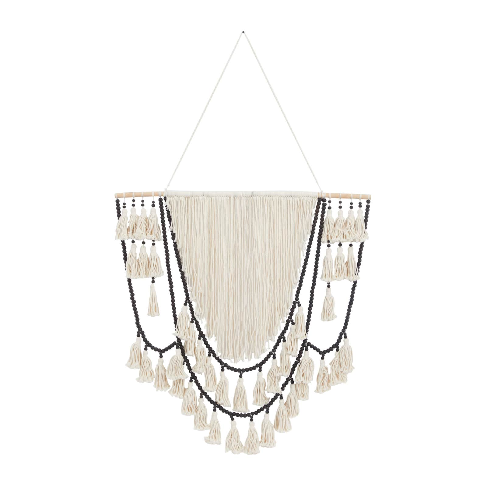 66&#x22; Traditional Macram&#xE9; &#x26; Wood Wall D&#xE9;cor