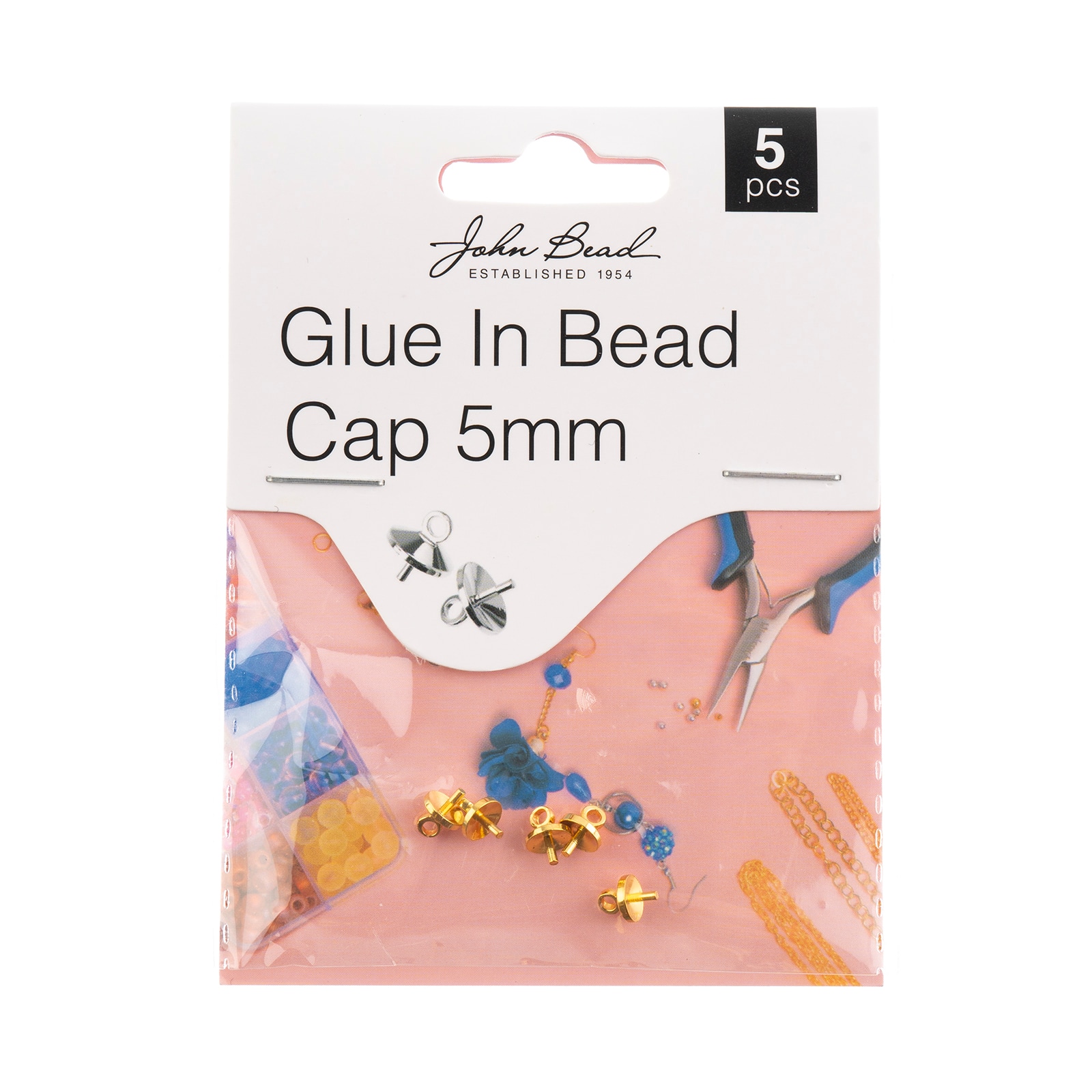 John Bead Must Have Findings Glue-In Bead Caps, 5ct.