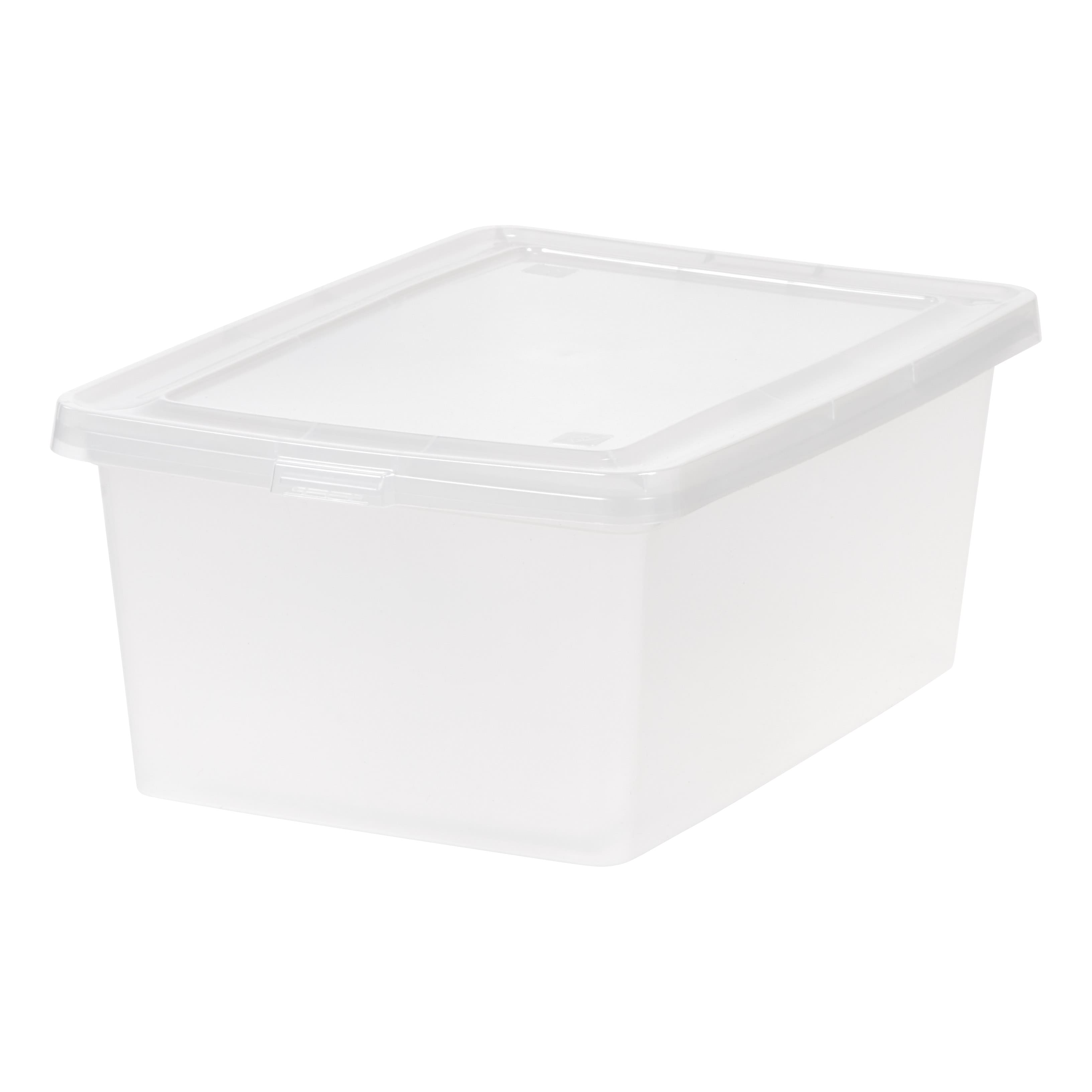 IRIS 14.5 Gal. Snap Top Plastic Storage Box in Clear with Gray Lid 5-pack  500158 - The Home Depot