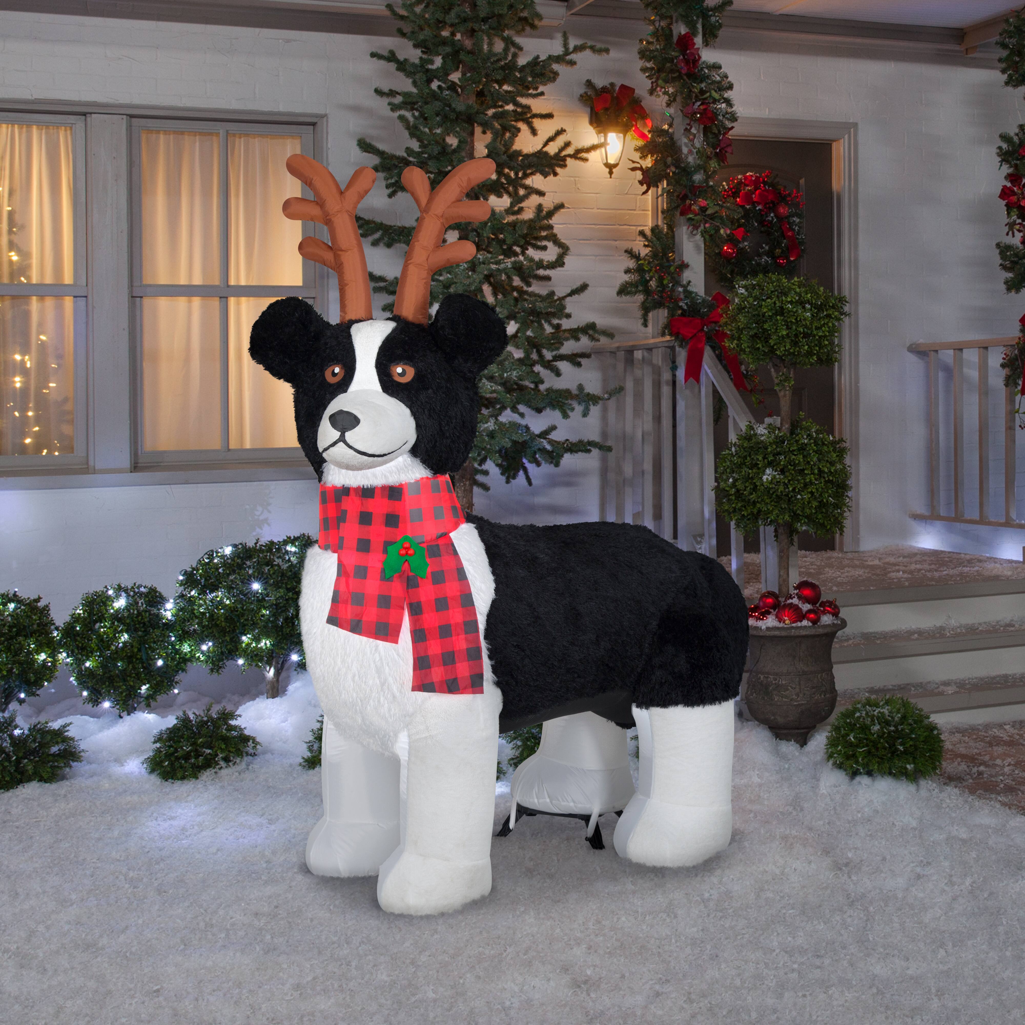 2.5ft. Airblown® Inflatable Mixed Media Border Collie Dog
